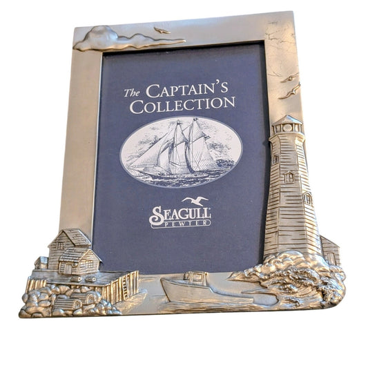 The Captain's Collection Seagull Pewter Lighthouse Beachy  5 X 7 Picture Frame