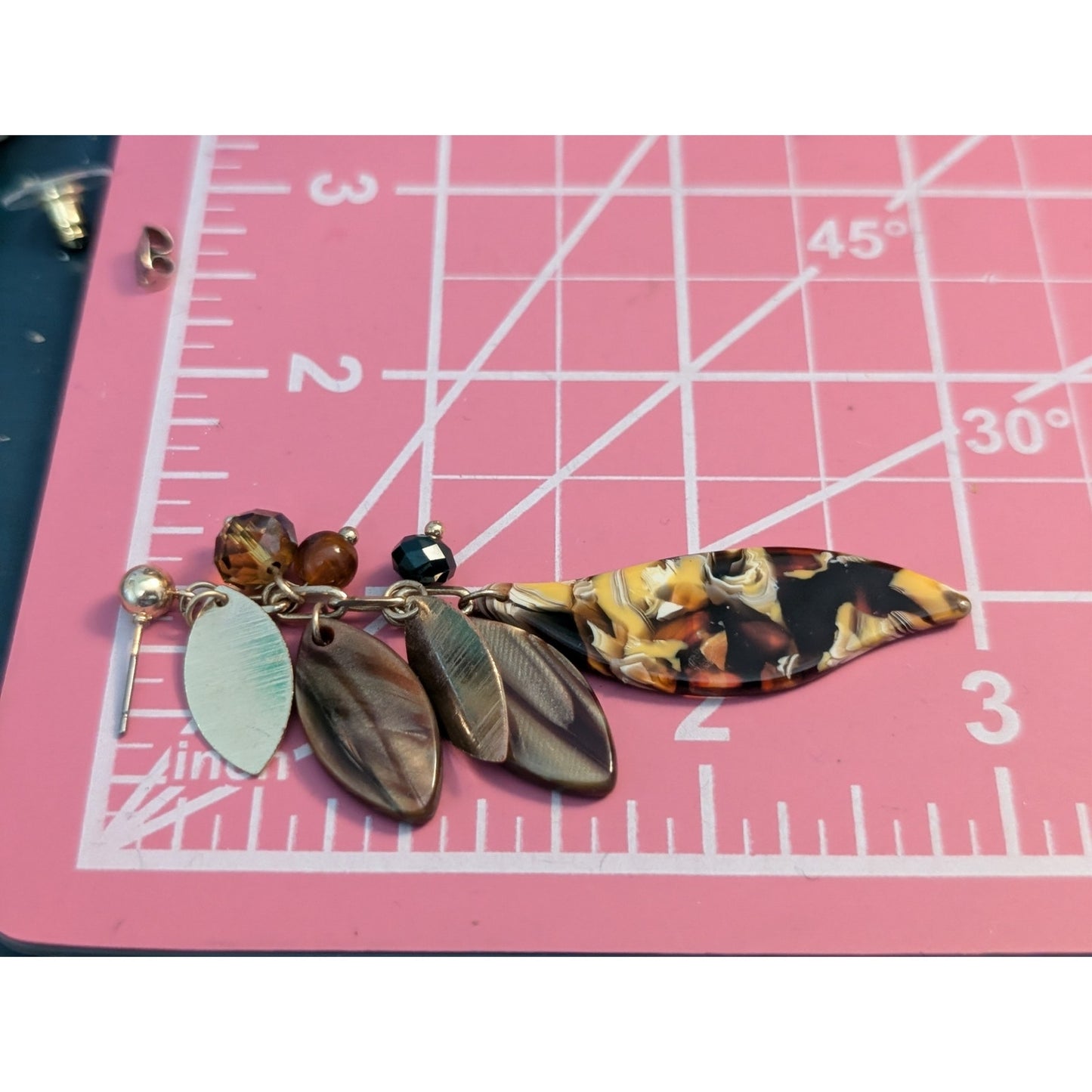 Multi-Leaf Shape Browns Dangle Earrings