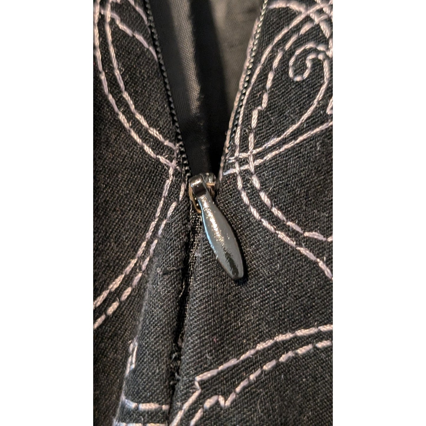 Talbots Black All Over Top Stitch Flat Front Side Stretch Zip Pant Womens Sz 10