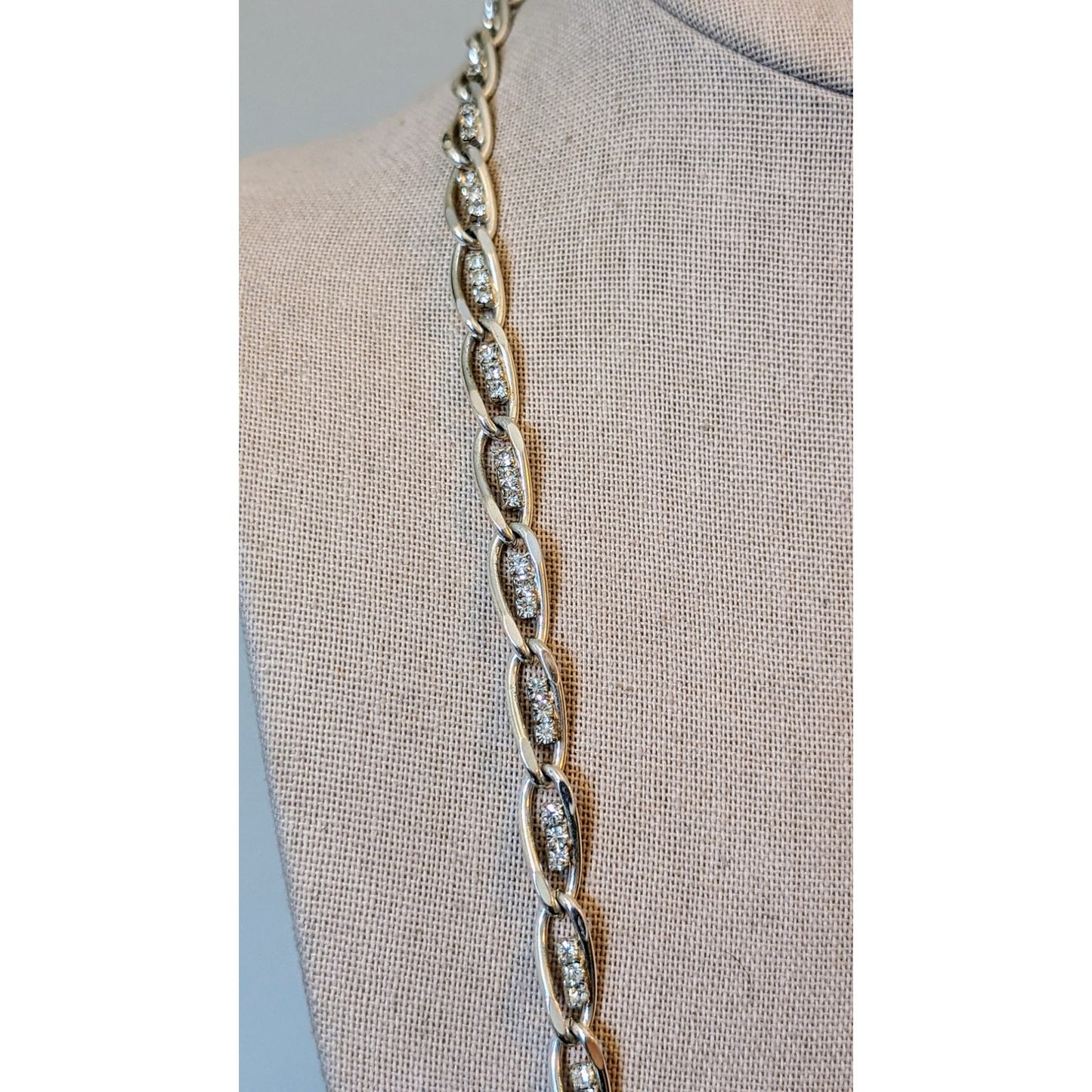 Triple Austrian Crystals Set in Silver Plated Chain Necklace & Matching Bracelet