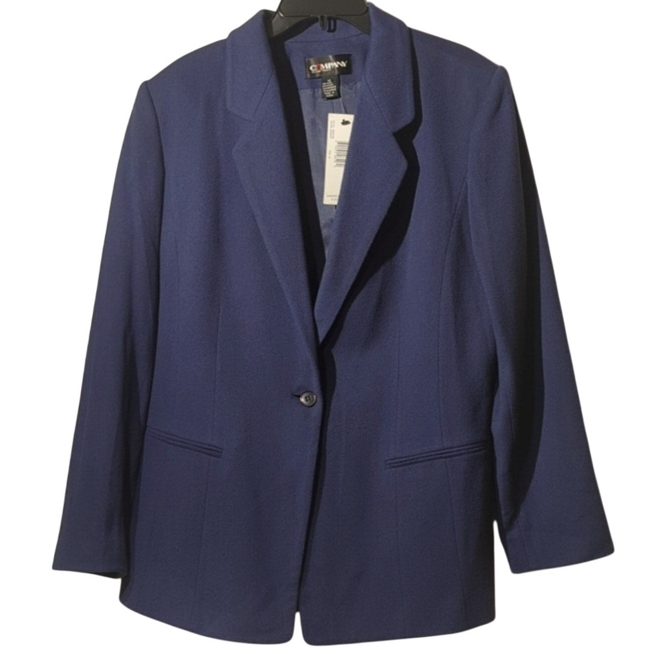 Company Ellen Tracy NWT Vintage Classic One Button Blazer in 'Midnight' Size 14