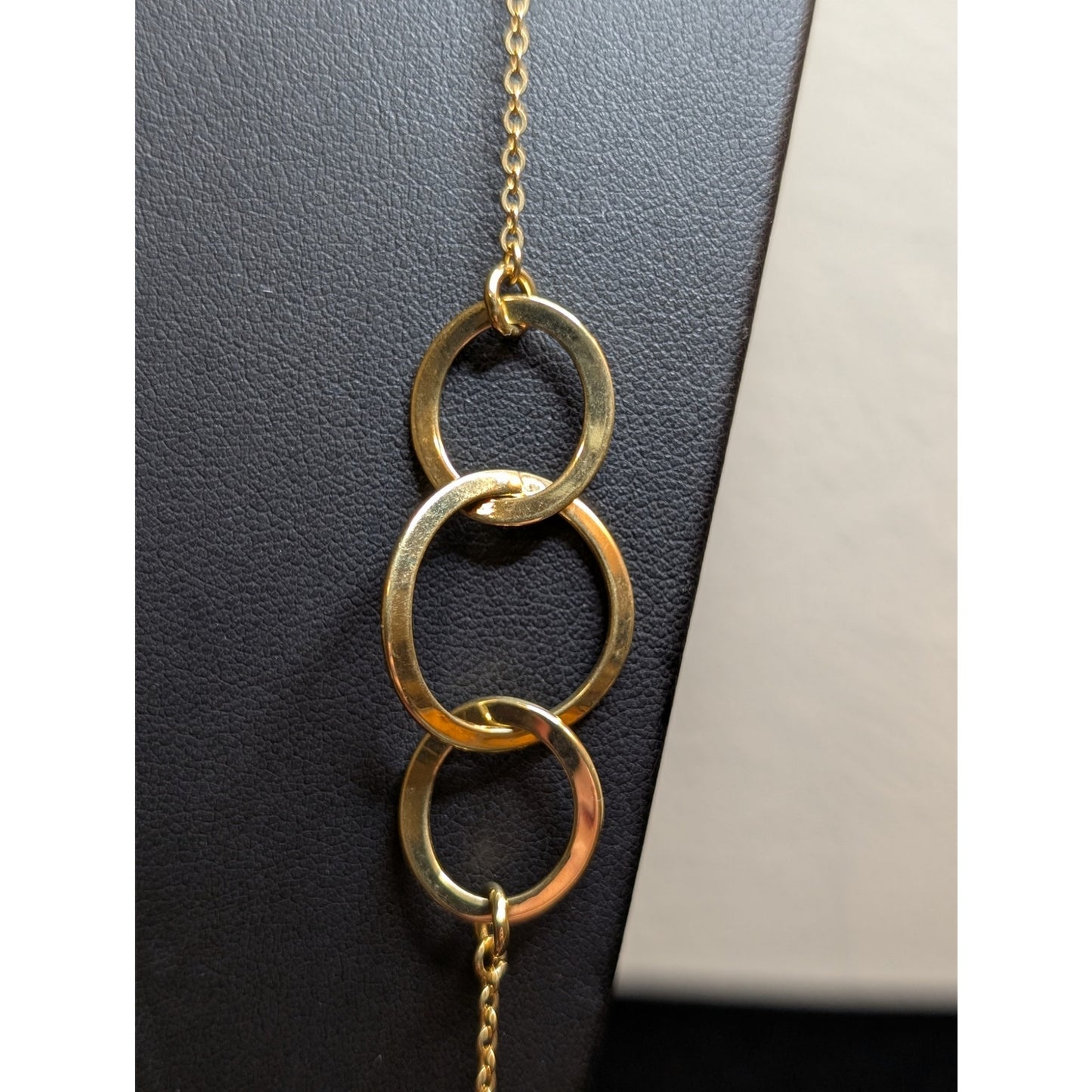 48" High Polished Brass Curved Loopy Station Chain Toggle Clasp Necklace