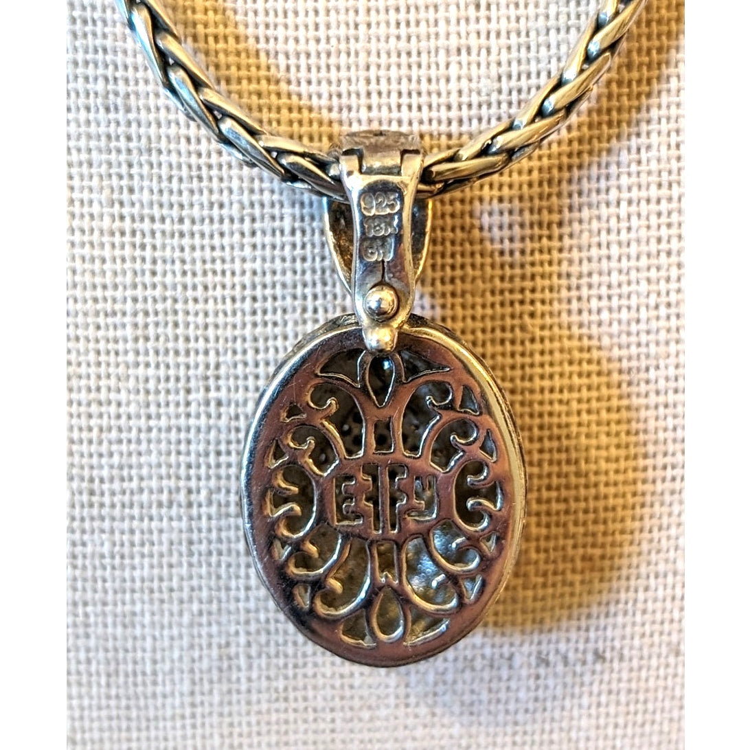 EFFY BH Balissima 18k Gold & Sterling Silver Diamond Pendant Toggle Necklace 18"
