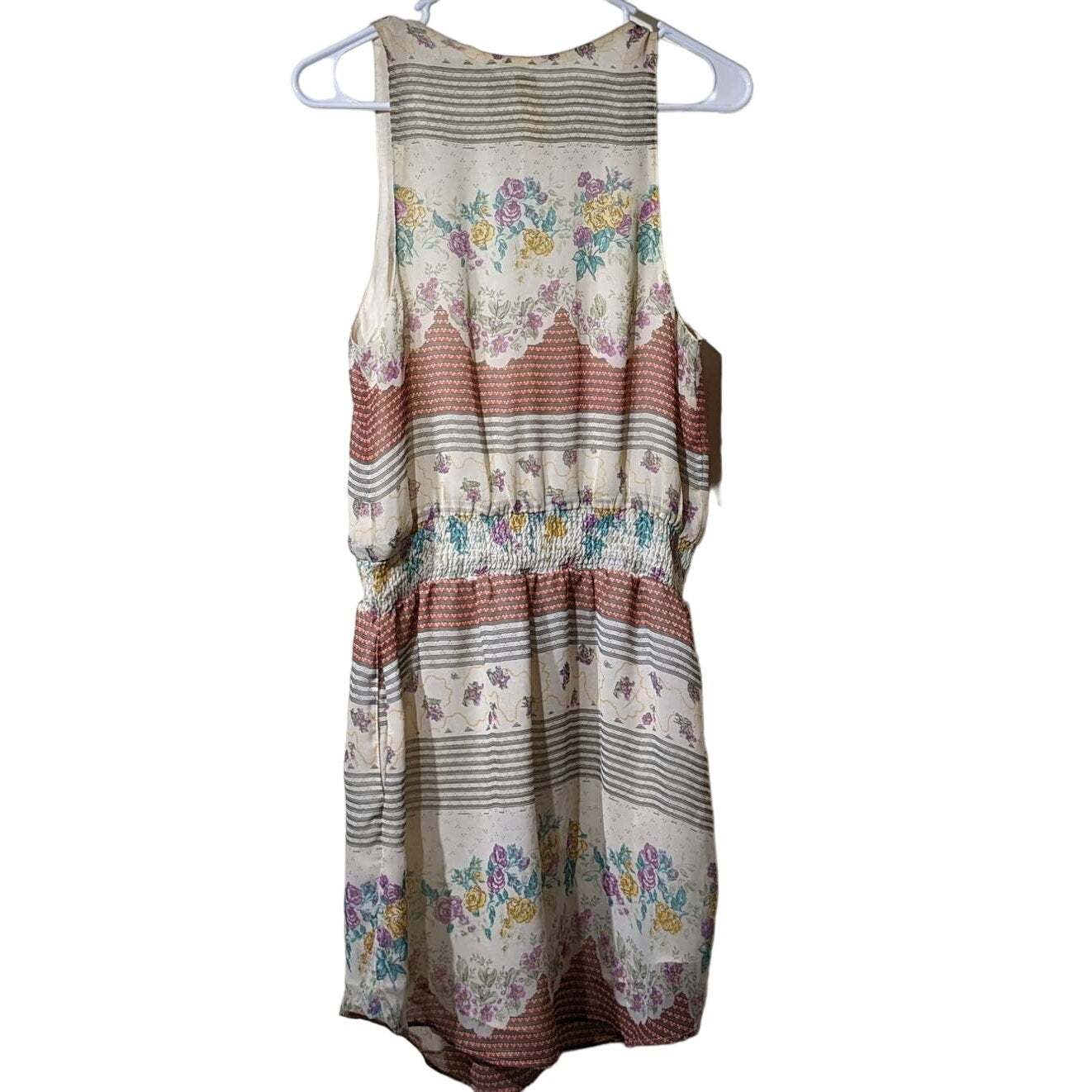 Free People Falling for Georgette Mini Lace Up Casual Floral Print Dress Sz SP
