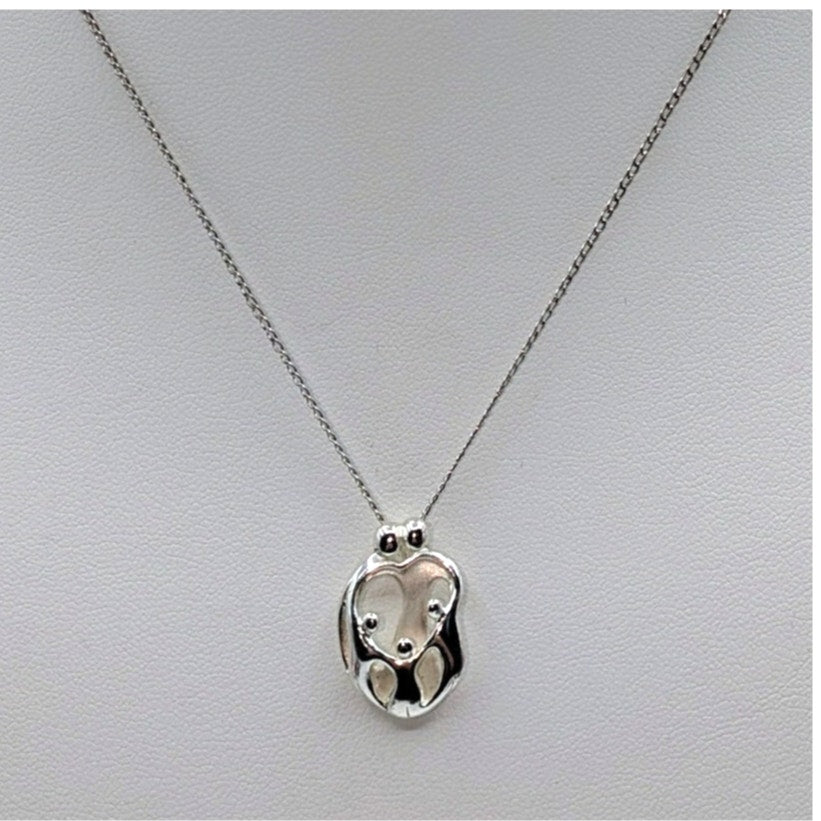 Carolyn Pollack 925 Sterling Silver Loving Family Pendant 16" Chain Necklace