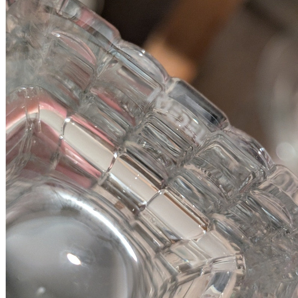 Signed Riedel by Vivant Tyrol Crystal Bossa Nova Basketweave German Design Vase
