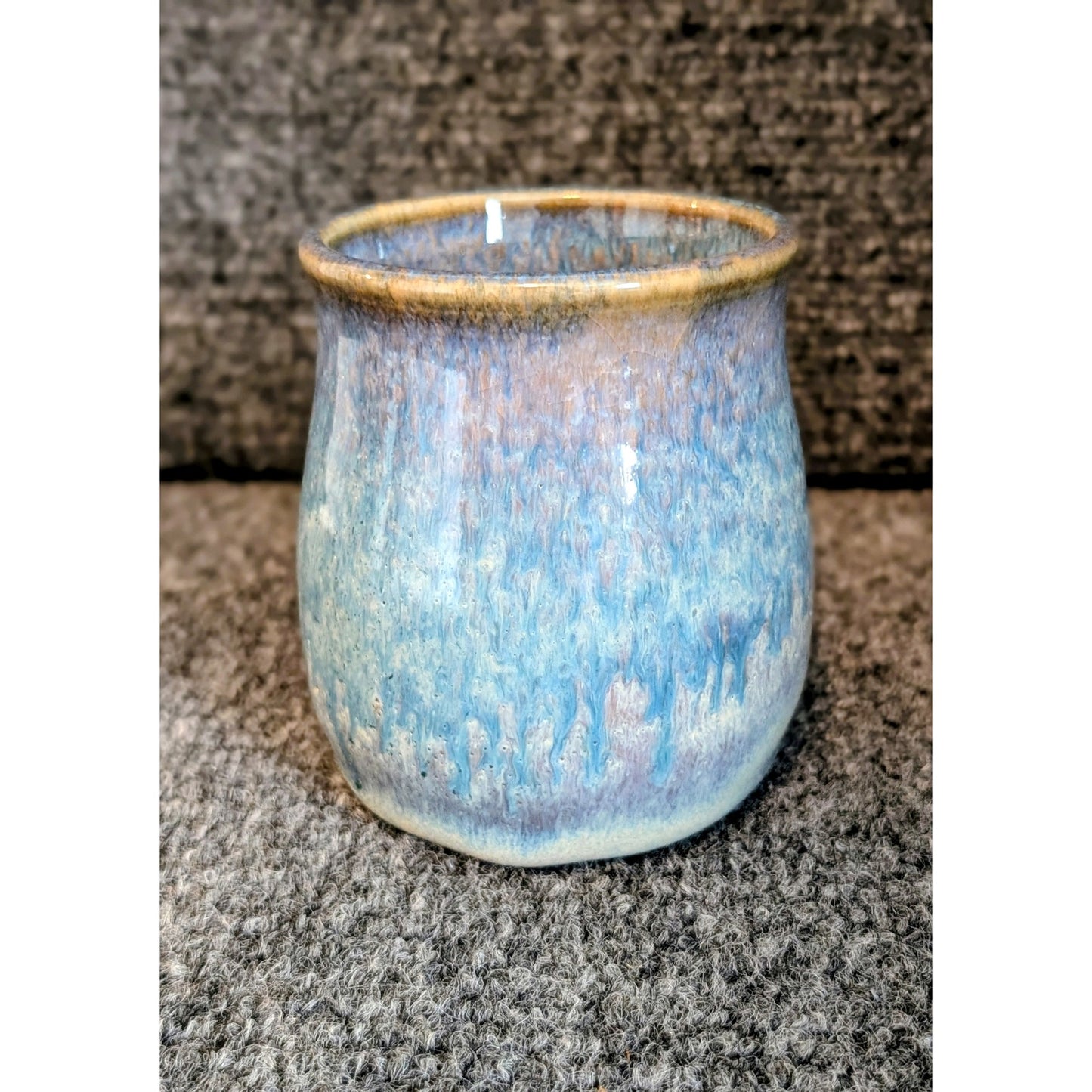 Signed Light Blue Hand Thrown Pottery Coffee Mug