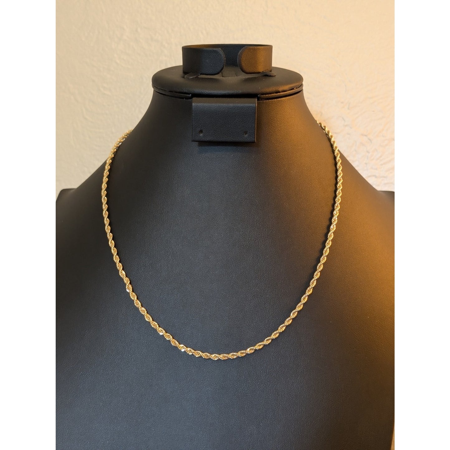 Gold Tone 3mm Rope Chain Marked Korea