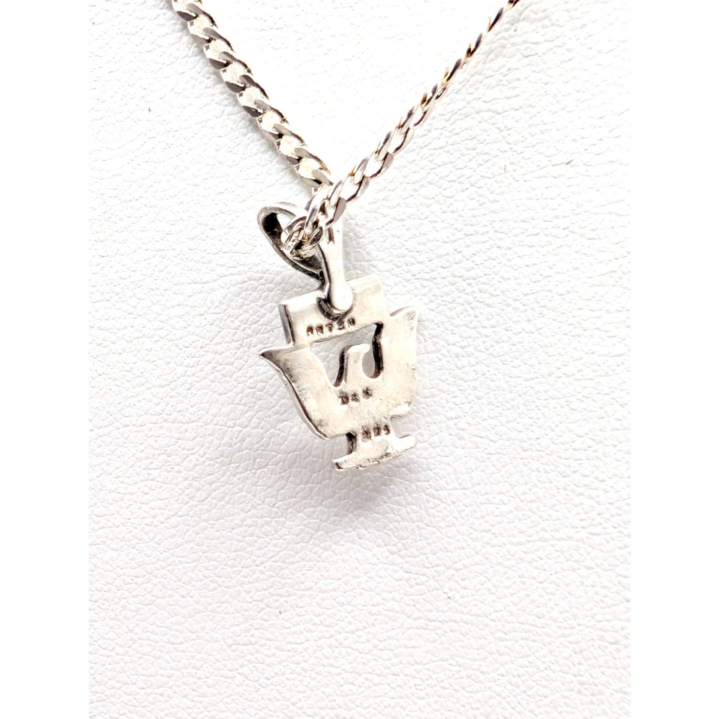 Vintage U.S Navy 925 Sterling Silver Pendant 22" Curb Chain Necklace