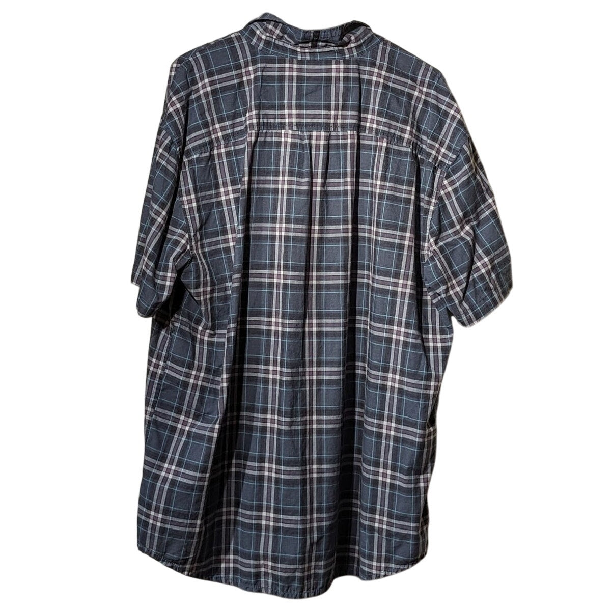 PrAna Gray Purple Plaid Button Up 100% Organic Cotton Men's Shirt Sz XXL
