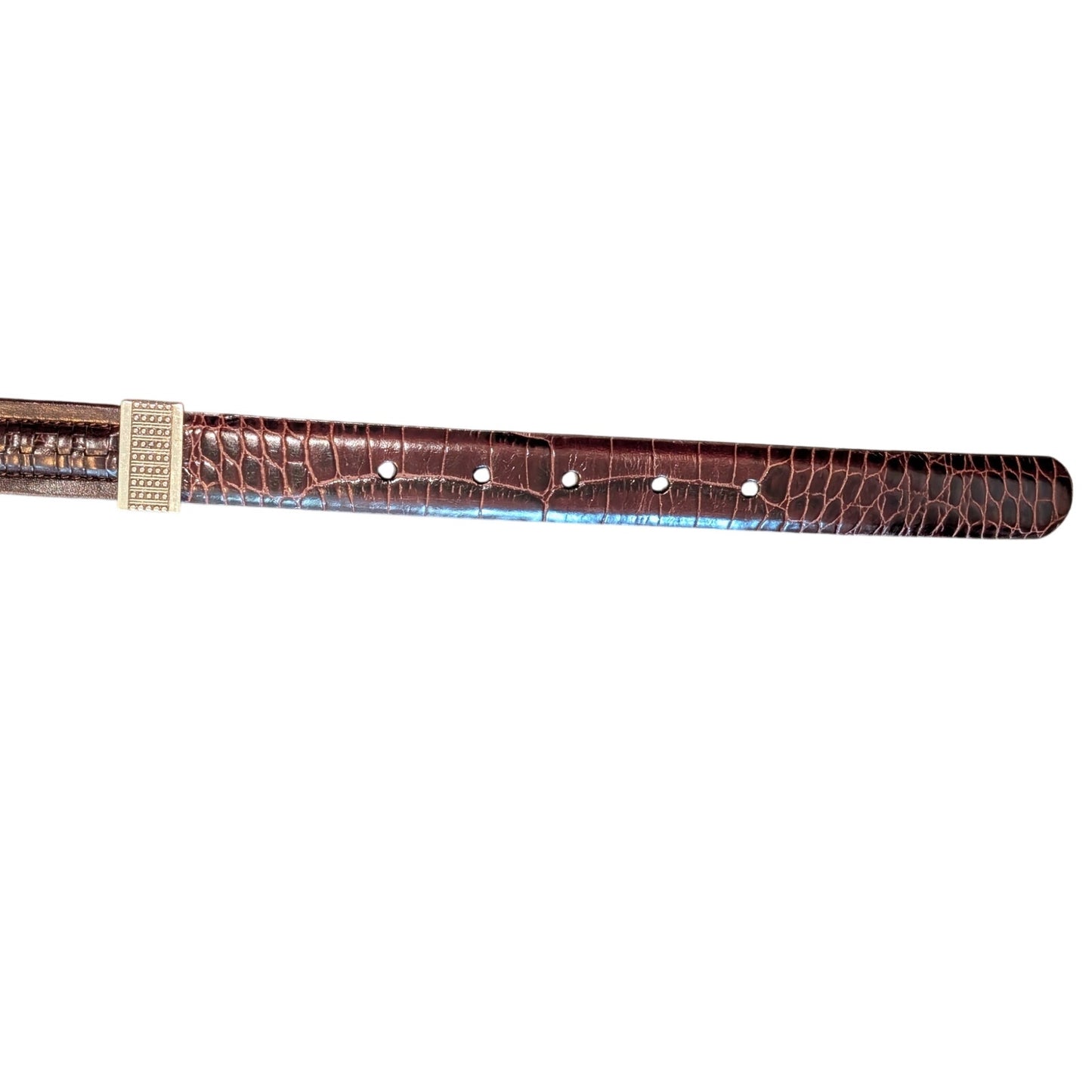 Brighton Brown Silver Embossed & Braided Detail Leather Belt NWOT Sz M (30)