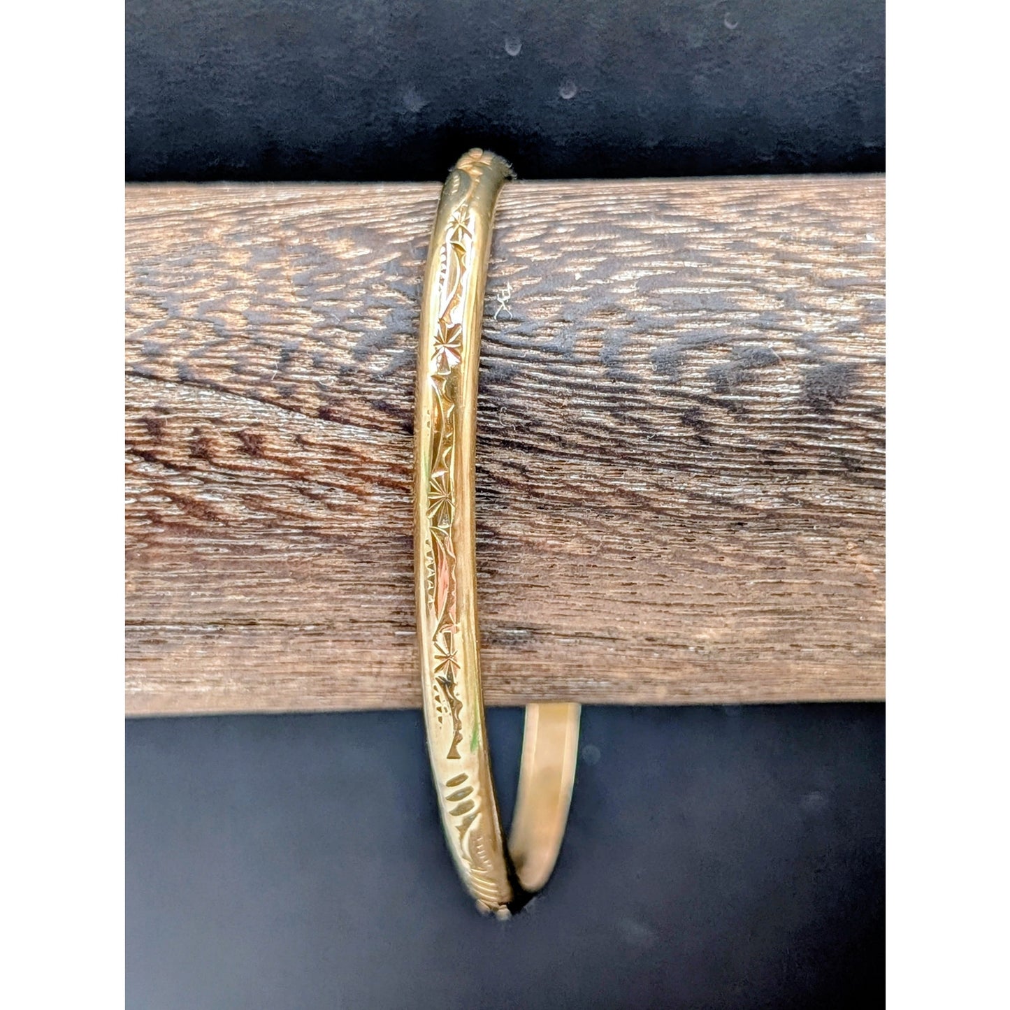 Hina's Treasures Artisan Designed Lehua Moon Phase Gold Filled Cuff Bracelet