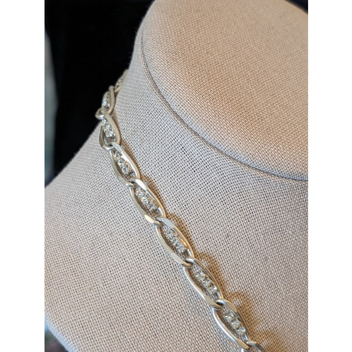 Triple Austrian Crystals Set in Silver Plated Chain Necklace & Matching Bracelet