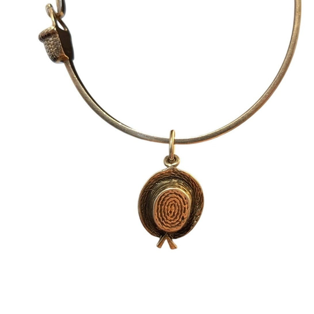 Vintage Brown County Baskets 925 Sterling Basket Clasp Bonnet Charm Bracelet