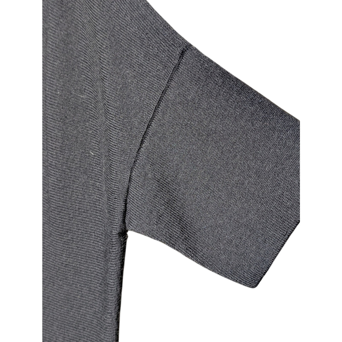 Lafayette 148 New York Black/Navy V Neck Oversize Drop Sleeve Sweater Dress Sz M