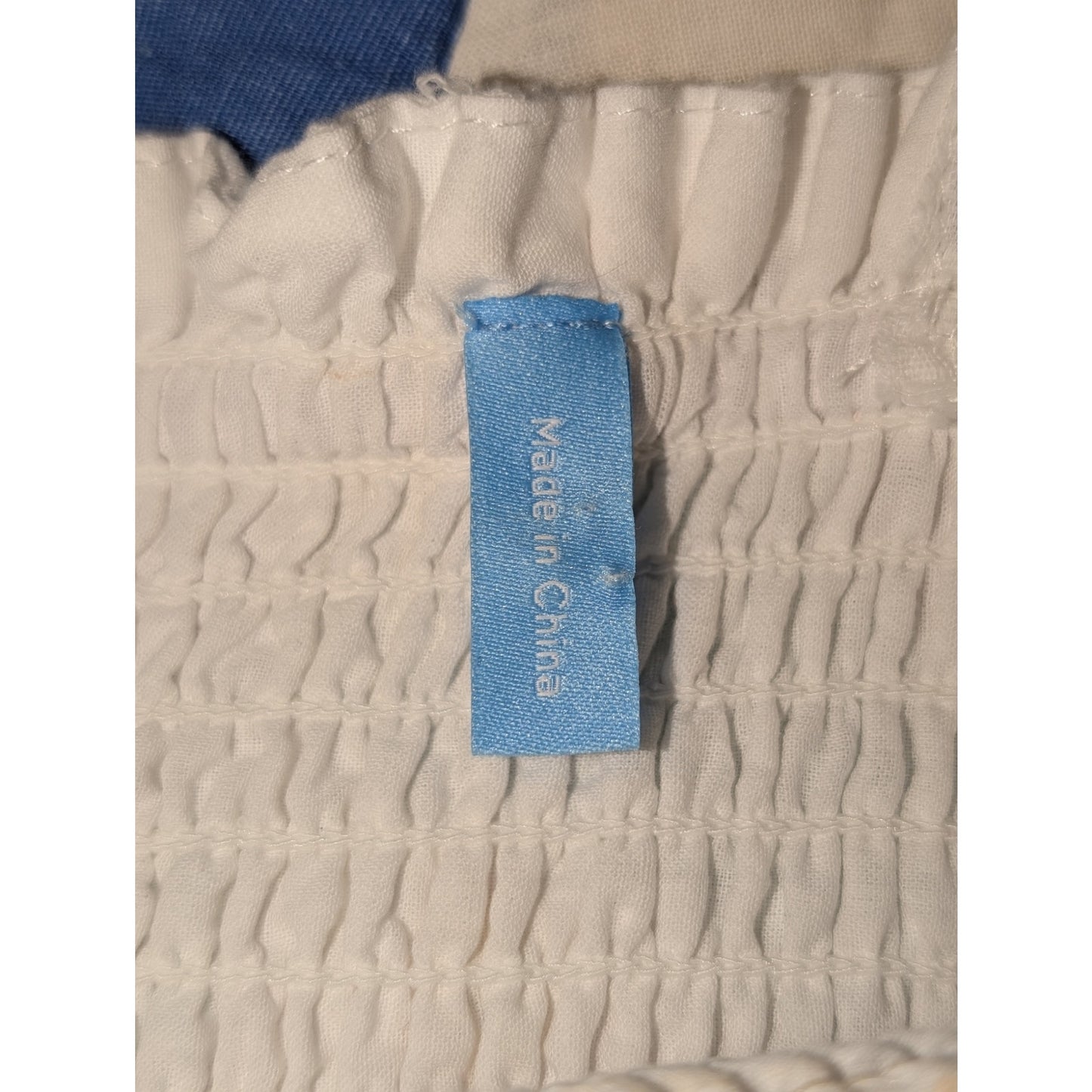 Draper James RSVP White Blue Embroidered Smocked Bodice Tiered Maxi Dress Sz XL
