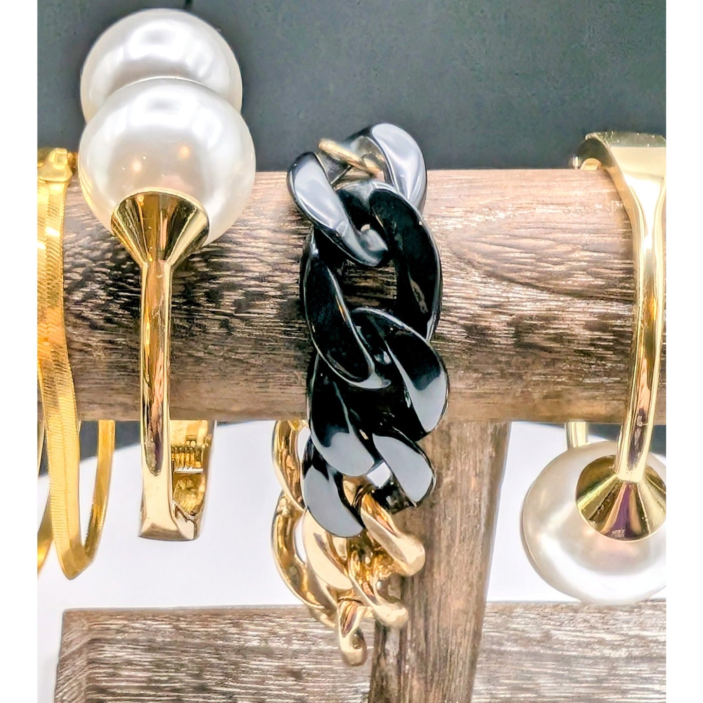 Lot of Nine Gold Tone Theme Bracelets