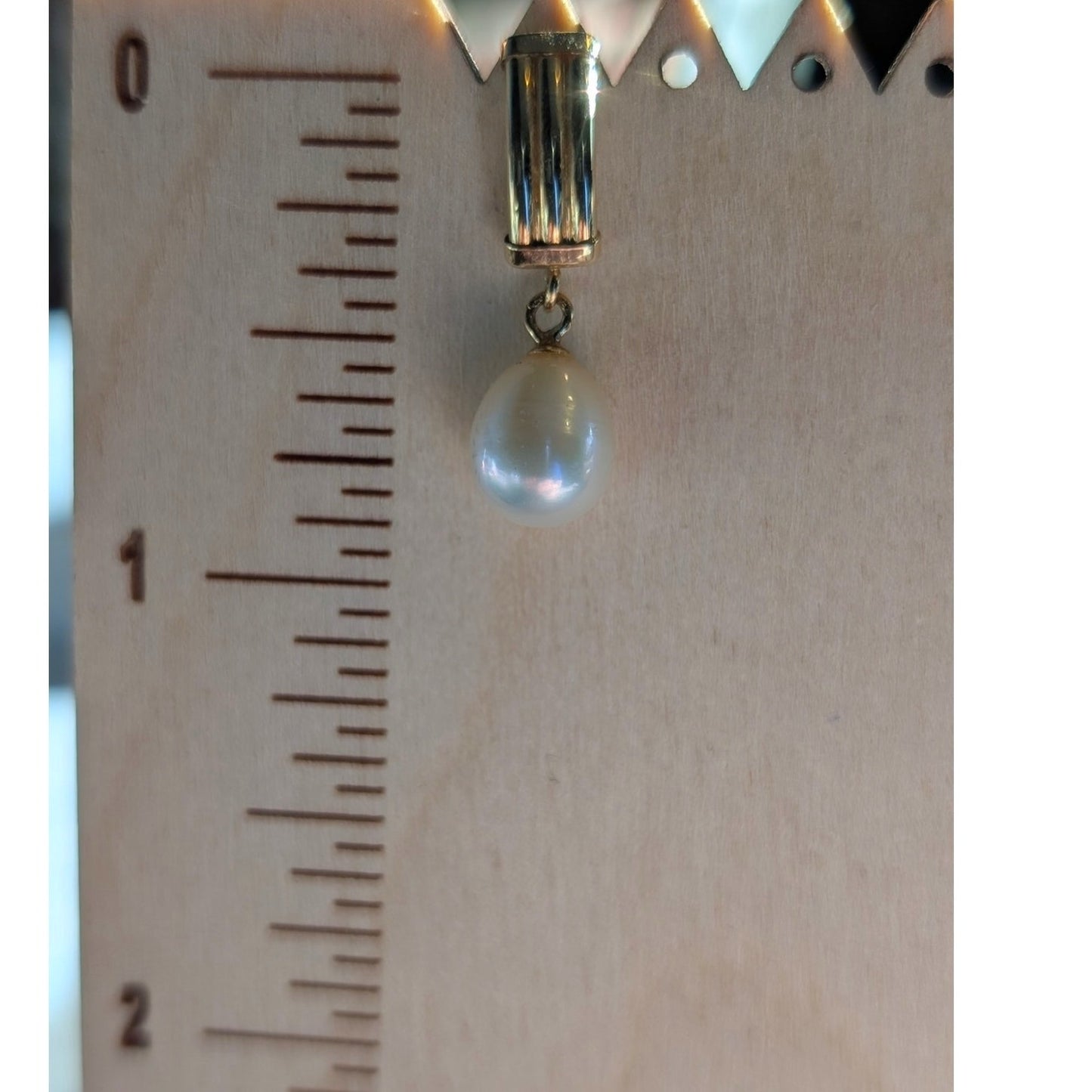 Classic Timeless Marked & Tested 14K Yellow Gold & Pearl Dangle Post Earrings