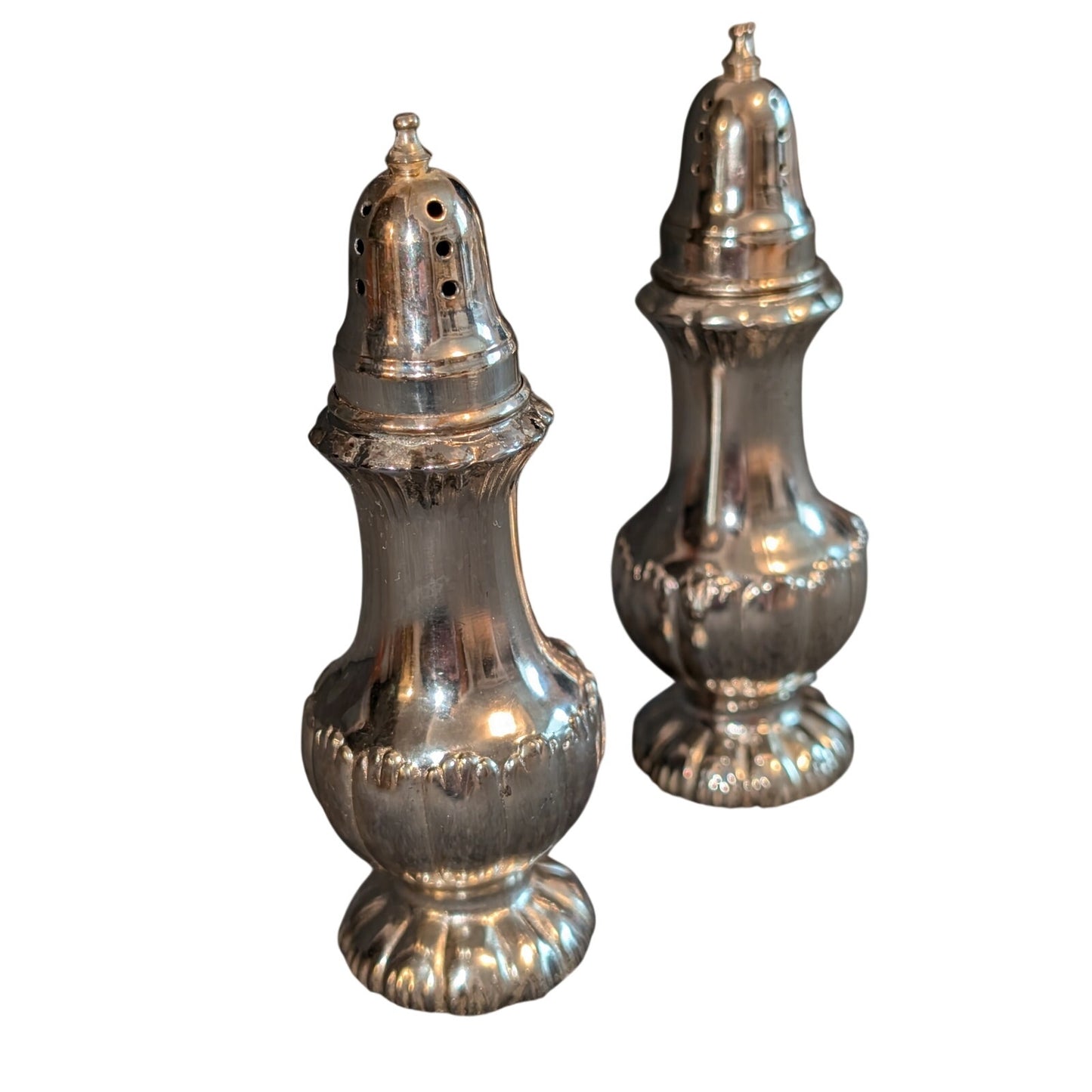 Vintage Silverplated Salt & Pepper Shakers Tarnish Resistant Made in Japan