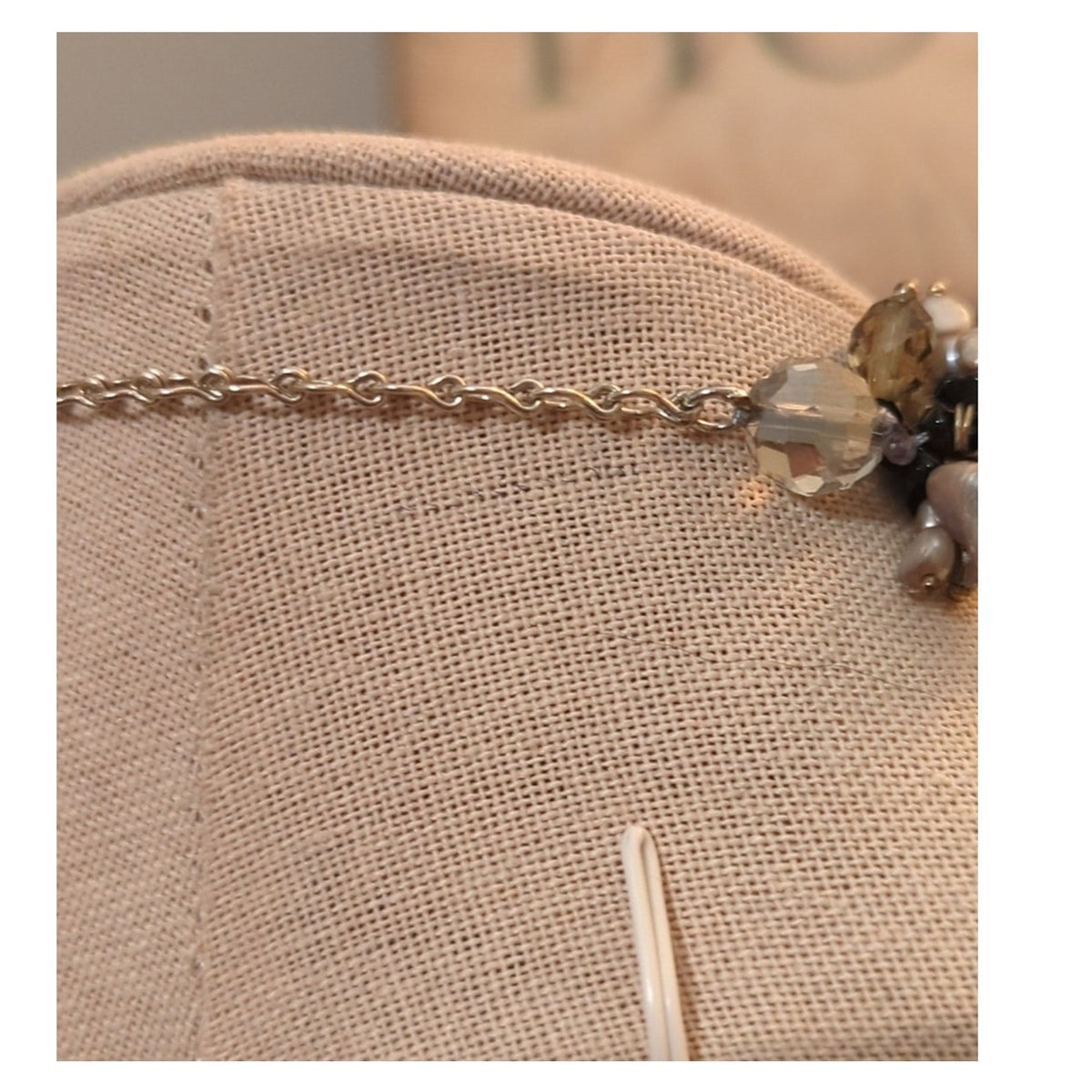 Crystal Silver Tone Chunky Bauble Necklace