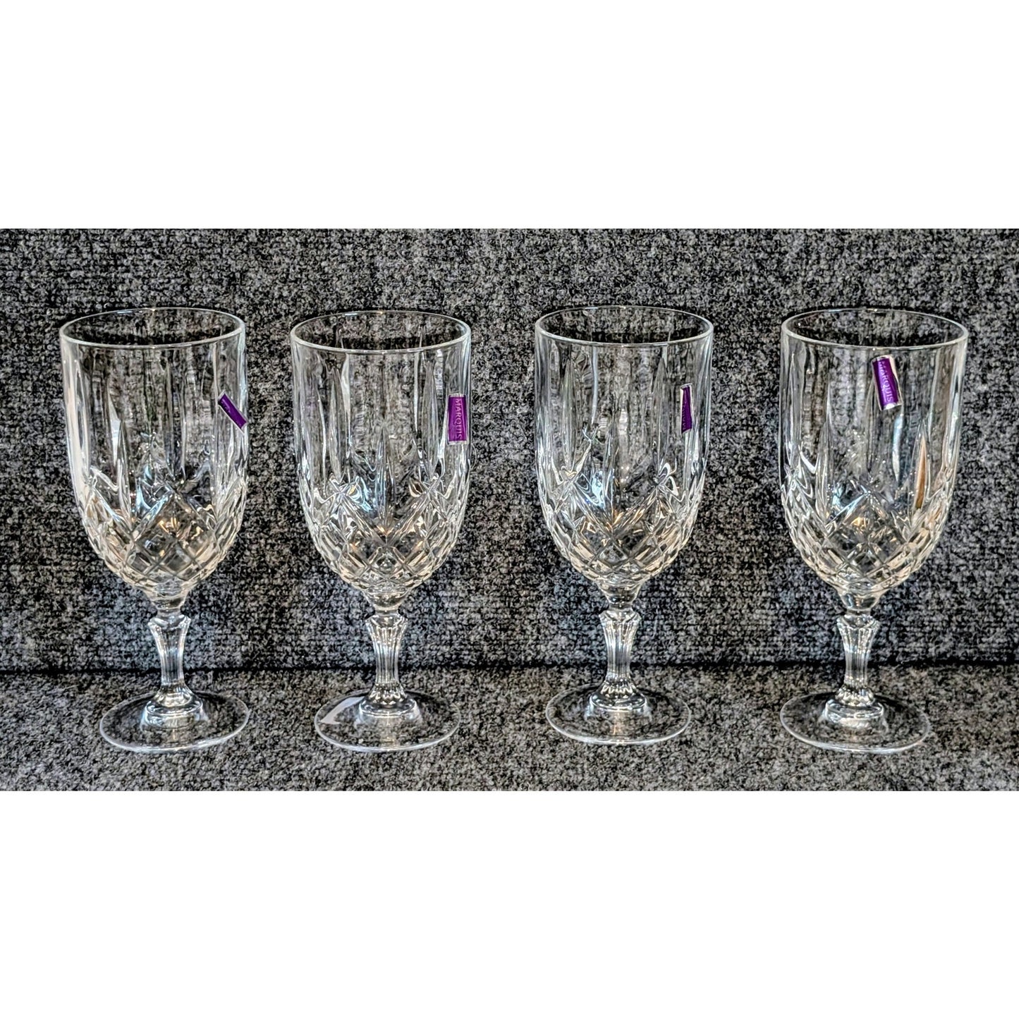Waterford Marquis Markham Crystal Iced Beverage Glasses Set of Four NWOT