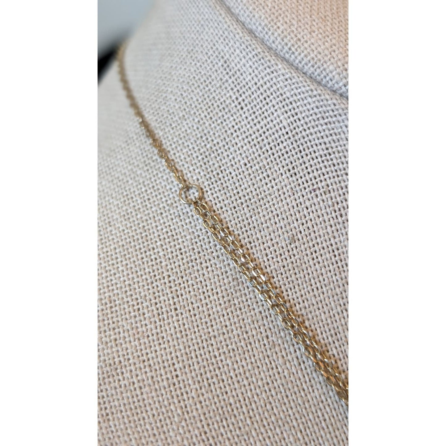 Marked 925 Silver Vermeil Double Pave Heart Necklace