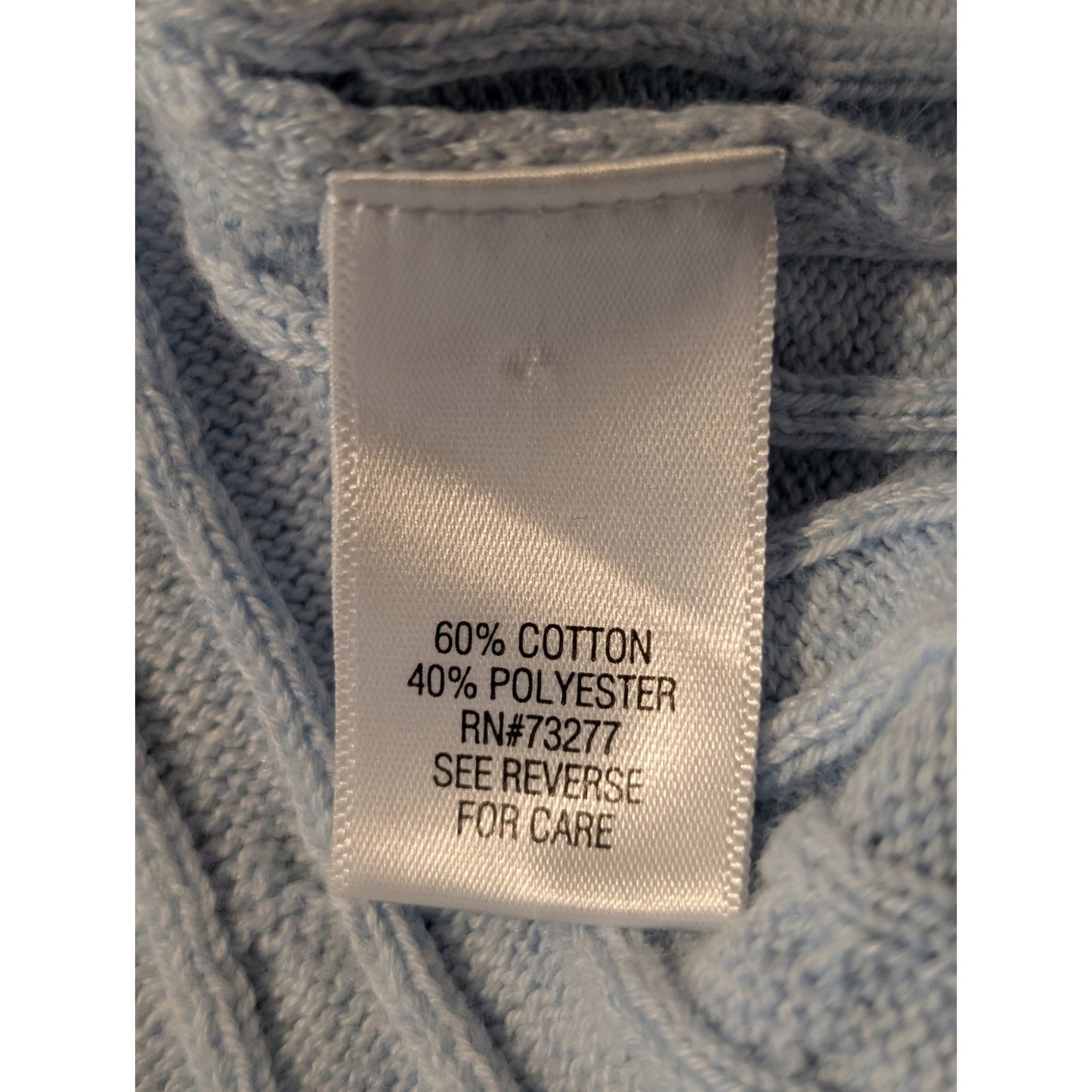 Croft & Barrow Light Blue Cable Crew Neck Pull Over Long Sleeve Sweater Sz XL