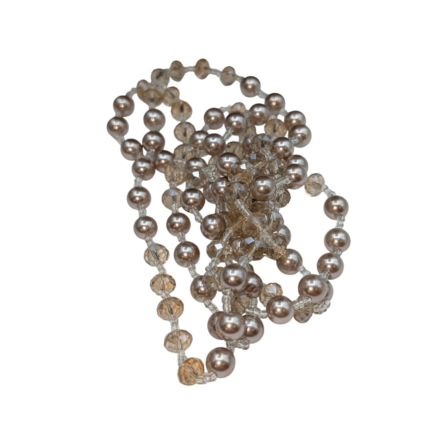 Lot of Five Vintage to Modern Silver Tone Pink & Gray Faux Pearl Necklaces