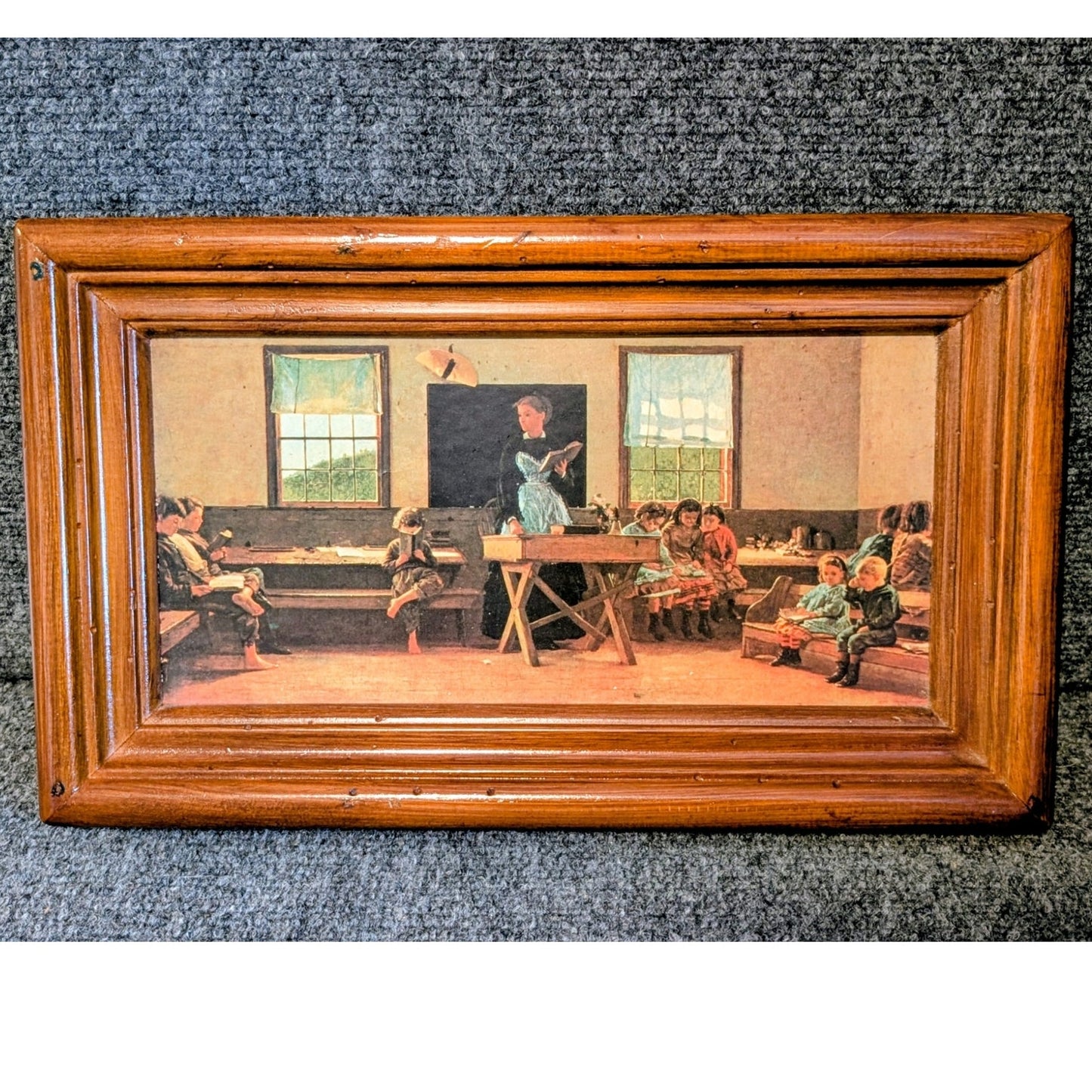 Vintage Winslow Homer (1871) The Country School Wood Framed Print Art