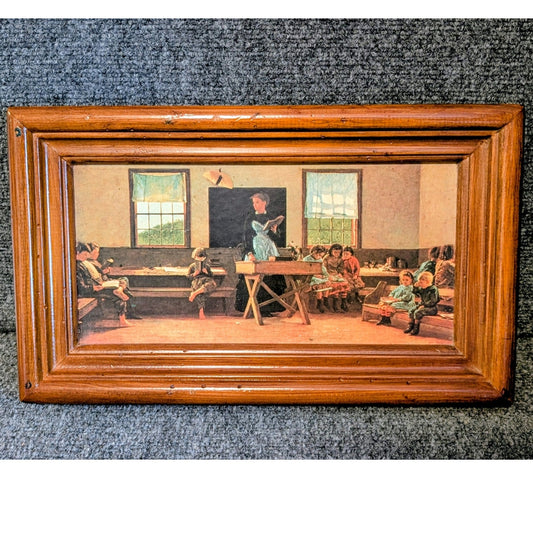 Vintage Winslow Homer (1871) The Country School Wood Framed Print Art