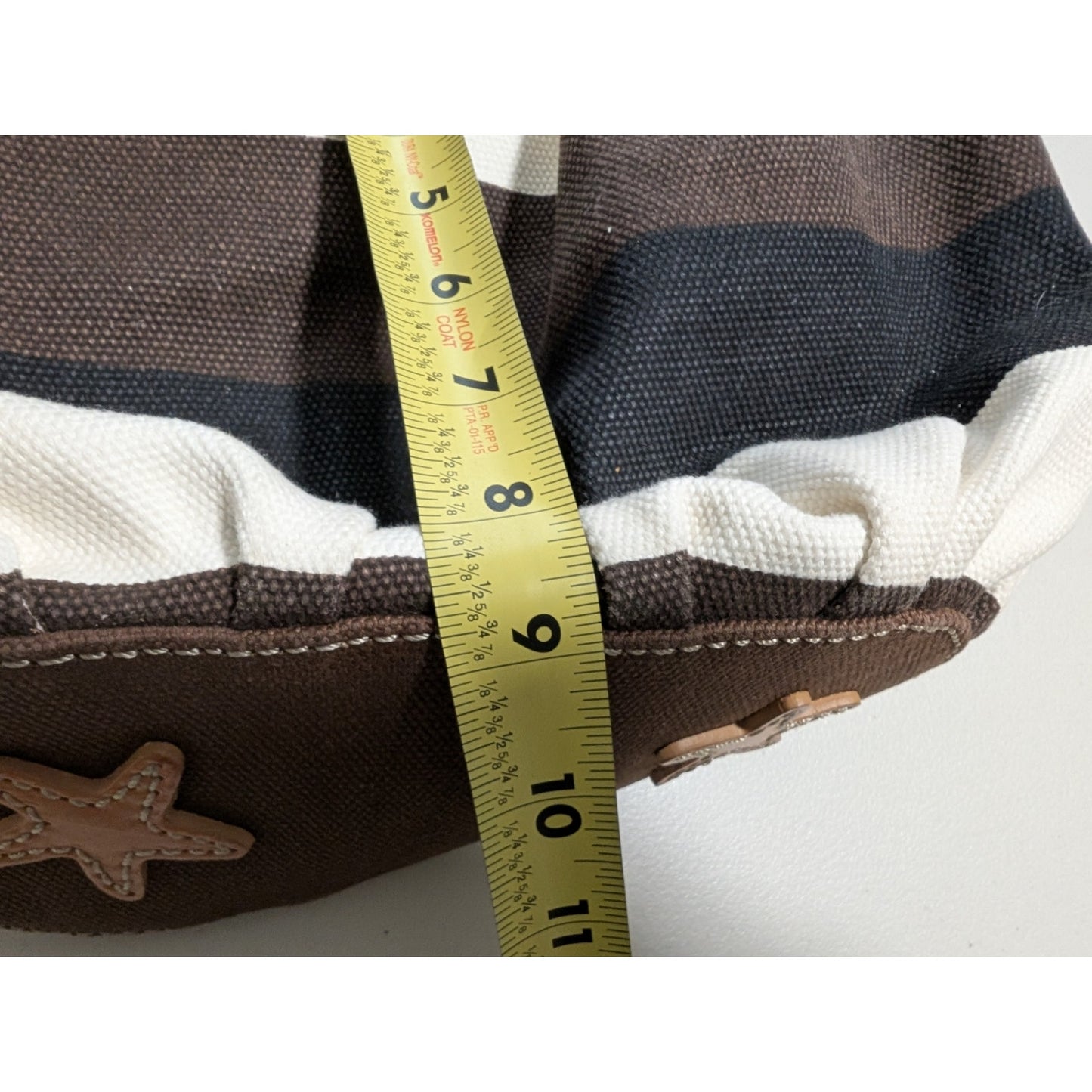 Brighton Brewster Nautical Striped Canvas Leather Handle Star Bottom Bag