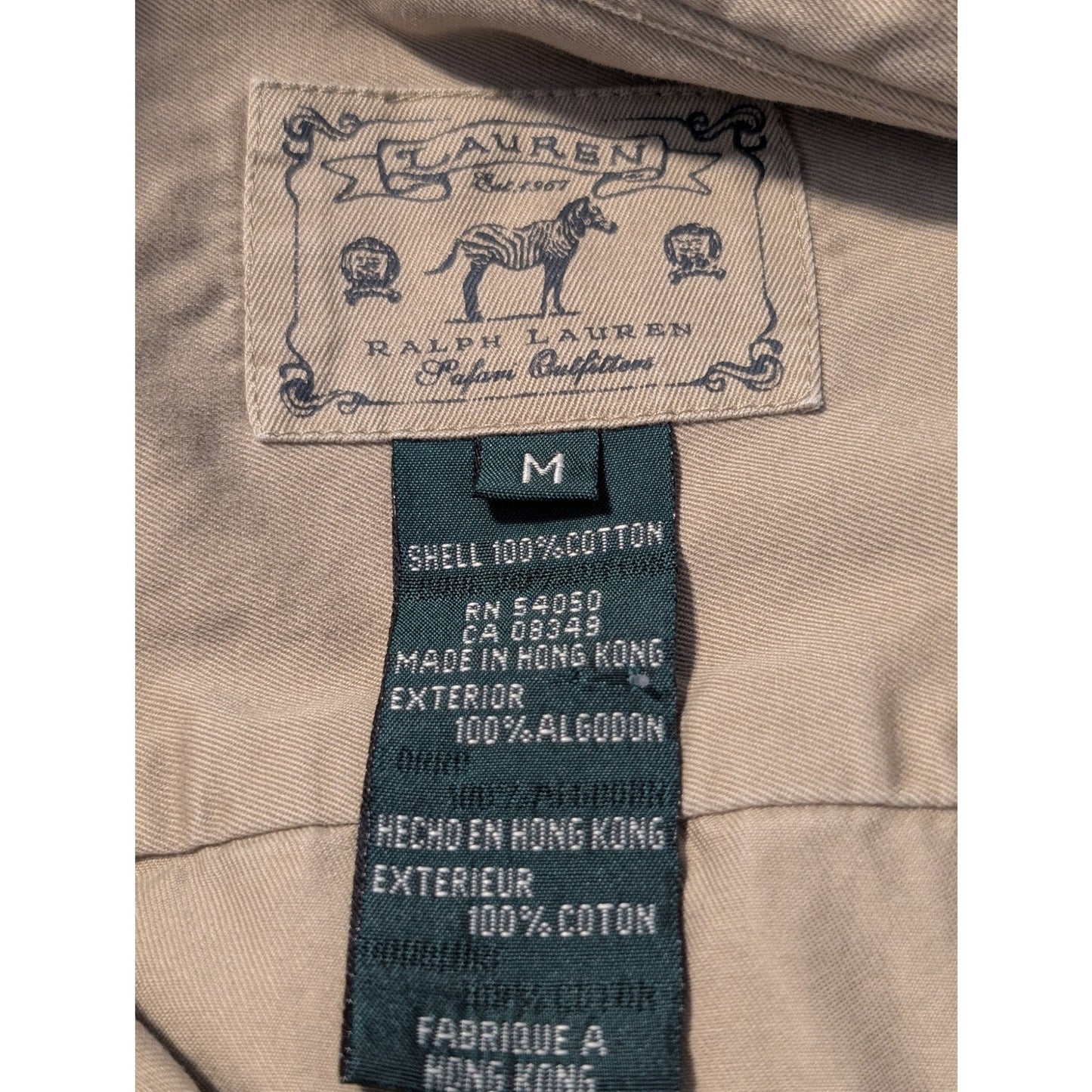 Lauren Ralph Lauren Safari Field Shirt Khaki Utility Pockets Unisex Size Medium