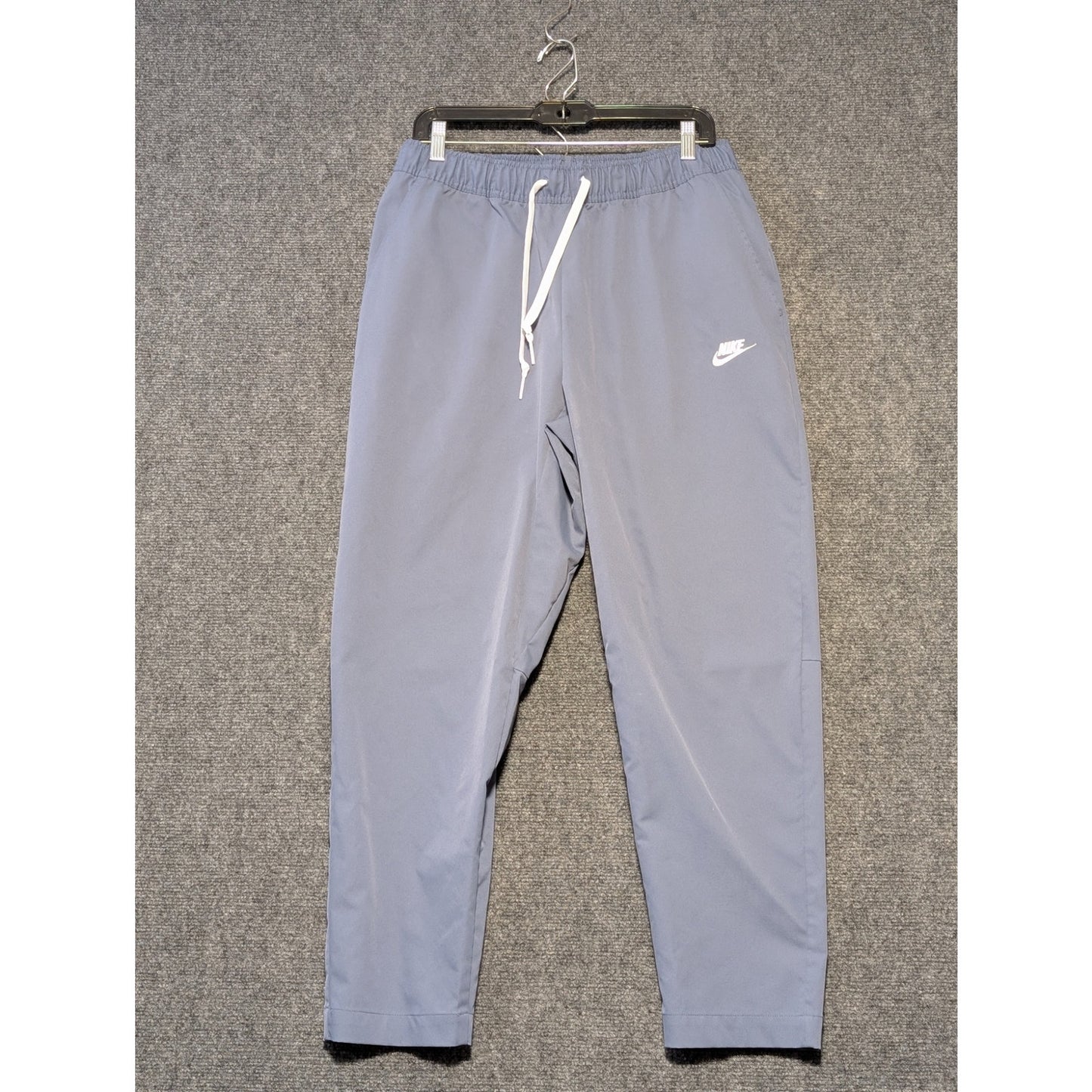 NIKE Smoke Blue Club Woven Taper Leg Dri Fit Elastic Drawstring Waist Sz L Pants