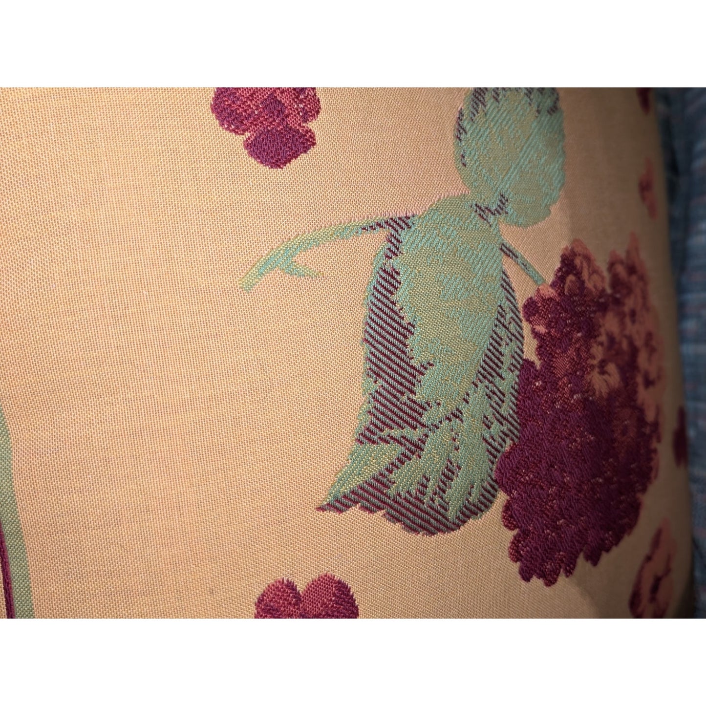 Madura France Cotton Yellow Red Green Floral Set of 20 x 20 Pillows W/ Inserts