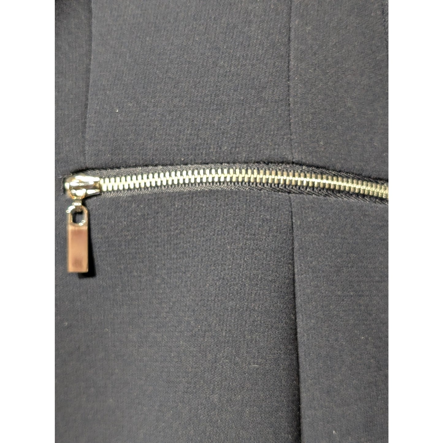 Tahari Arthur S. Levine Petite Navy Silver Zip Pocket Button Lined Blazer Sz 16P