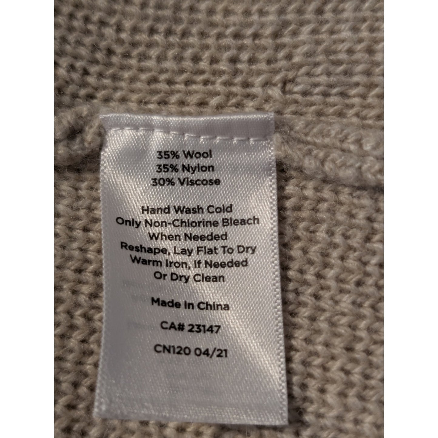 Talbot's Oatmeal Wool Blend Pocket Open Front Sweater Blazer Womens Sz S