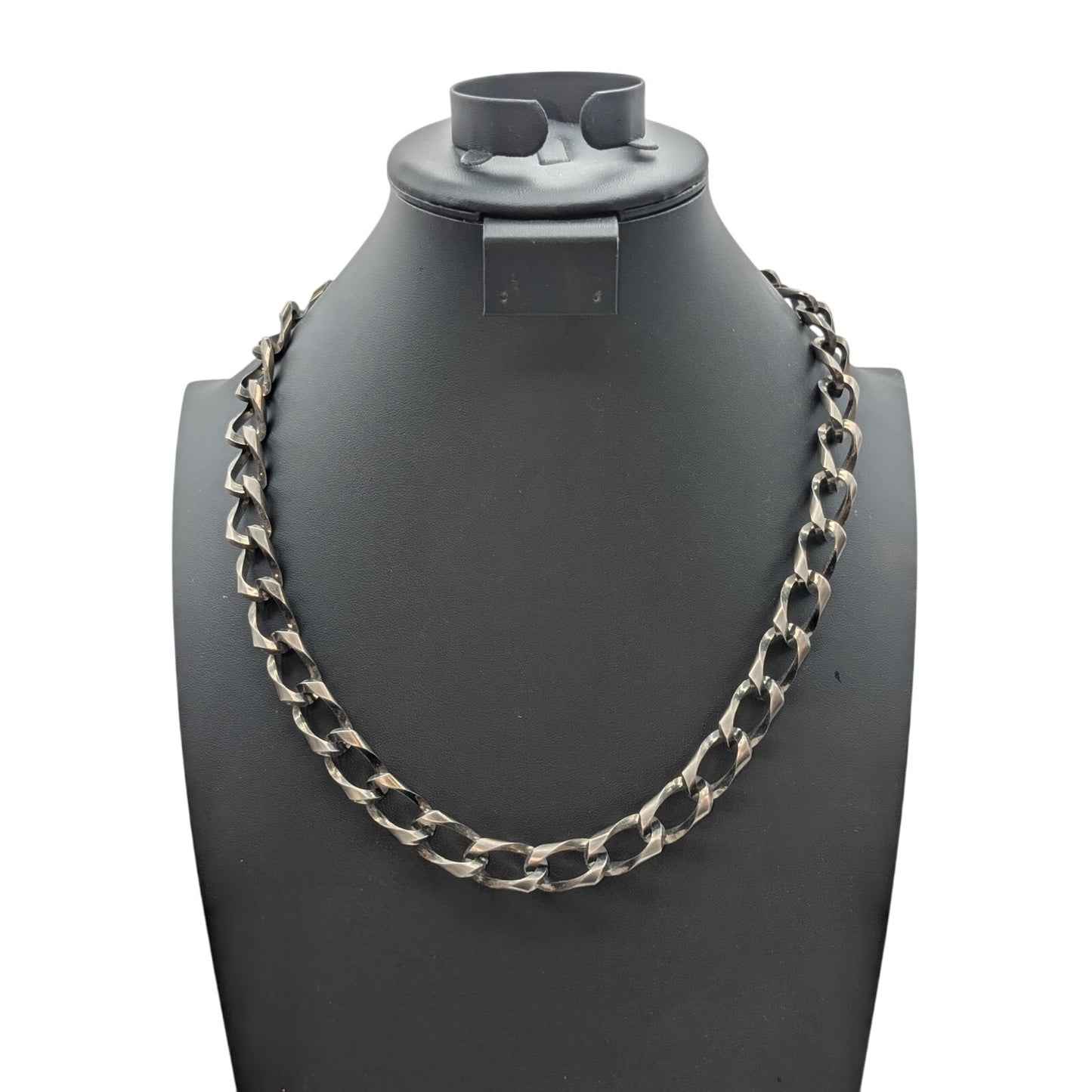 Chunky Gun Metal 24" Chain Link Necklace W/ Large Lobster Claw Clasp