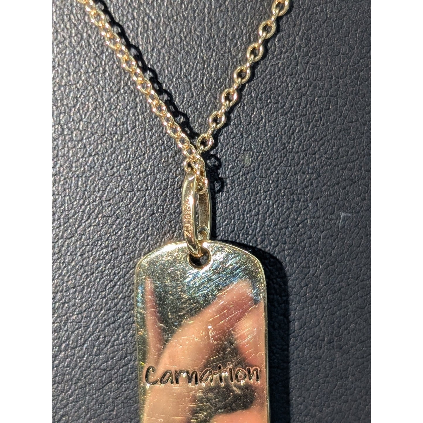 925 Sterling Vermeil Carnation CZ Flower Pendant 16"-18" Necklace