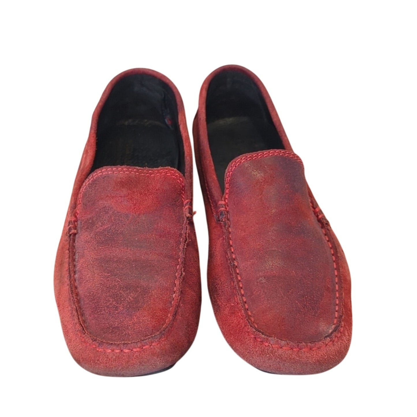 Donald J. Pliner Made in Italy Vesta Red Distressed Driving Mocassins Size 6.5