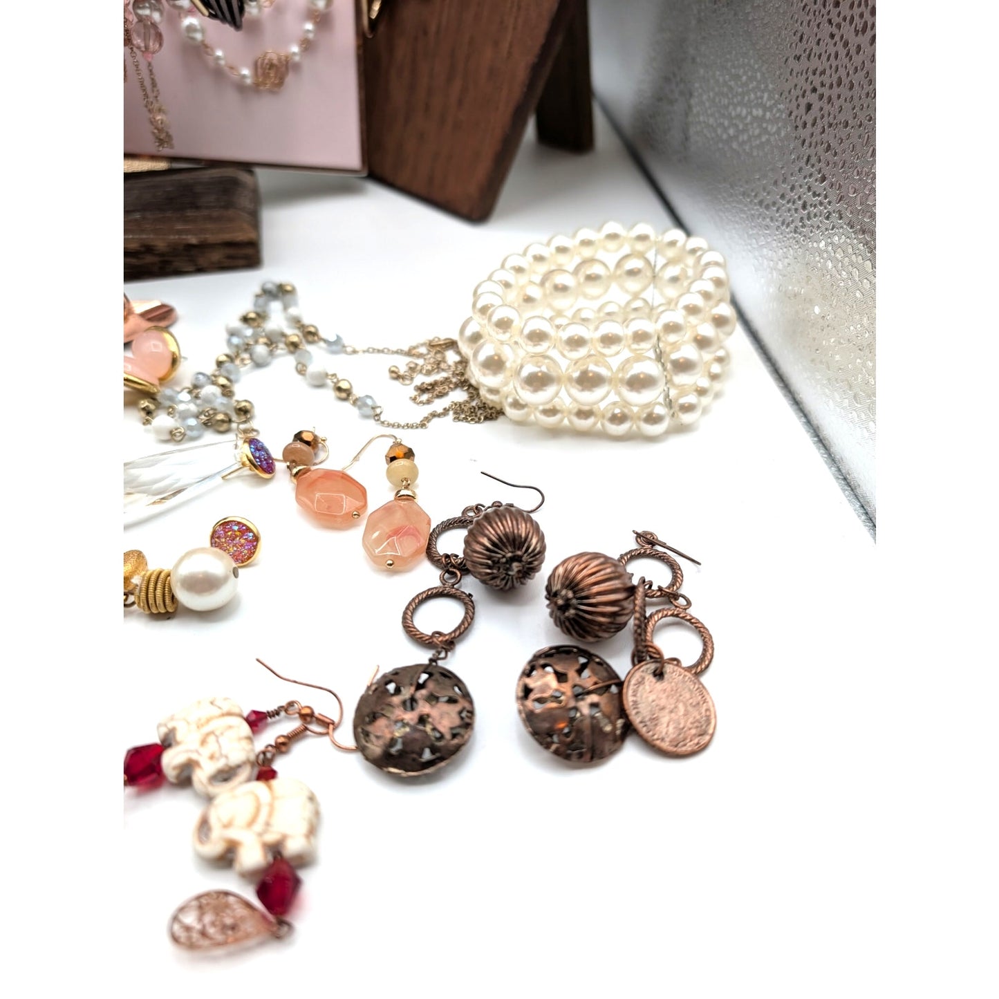 Reseller's Delight Curated Lot of 48 Pink Rose Theme Jewelry Pieces