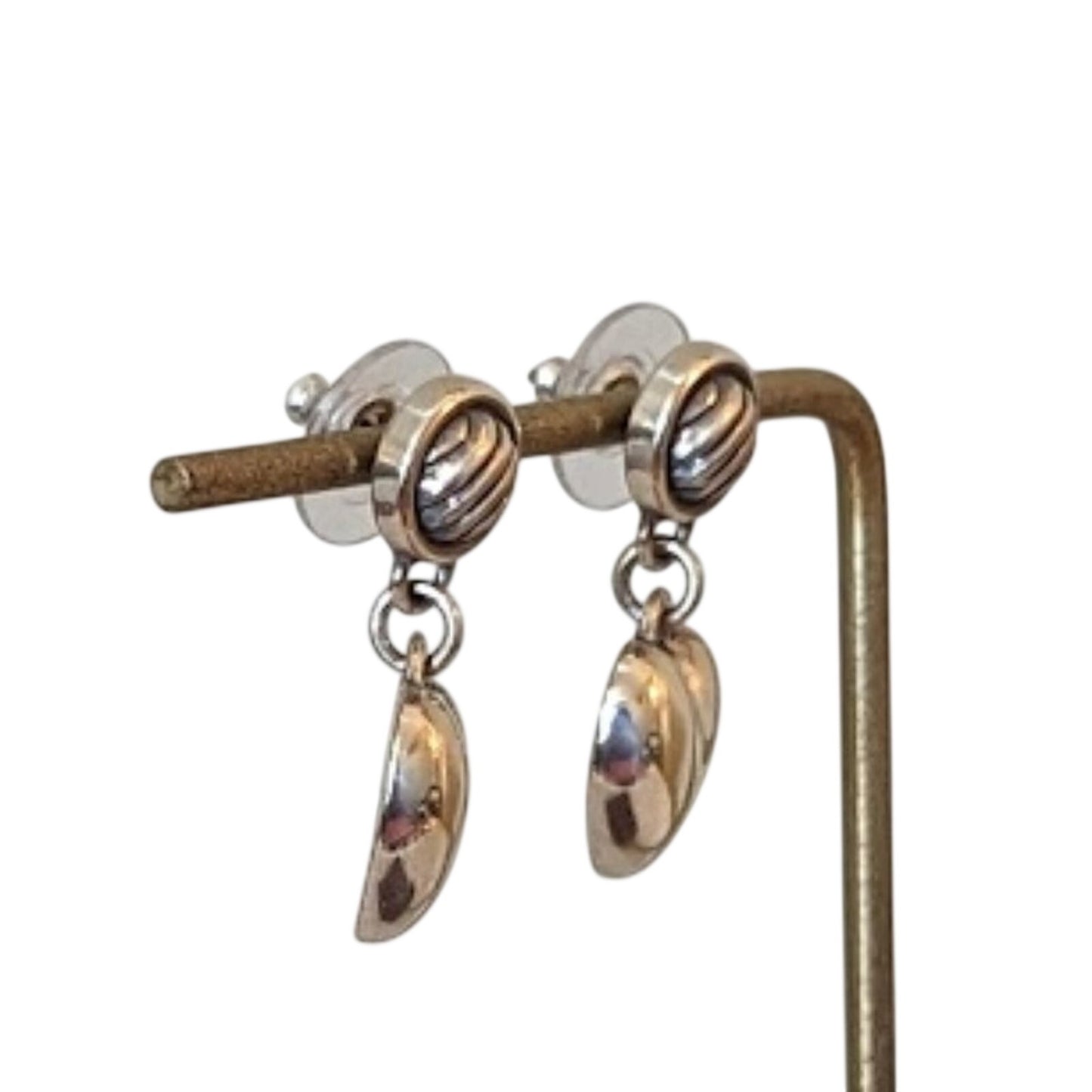 Brighton Puff Heart Dangle Post Earrings With a Surprise in the Back