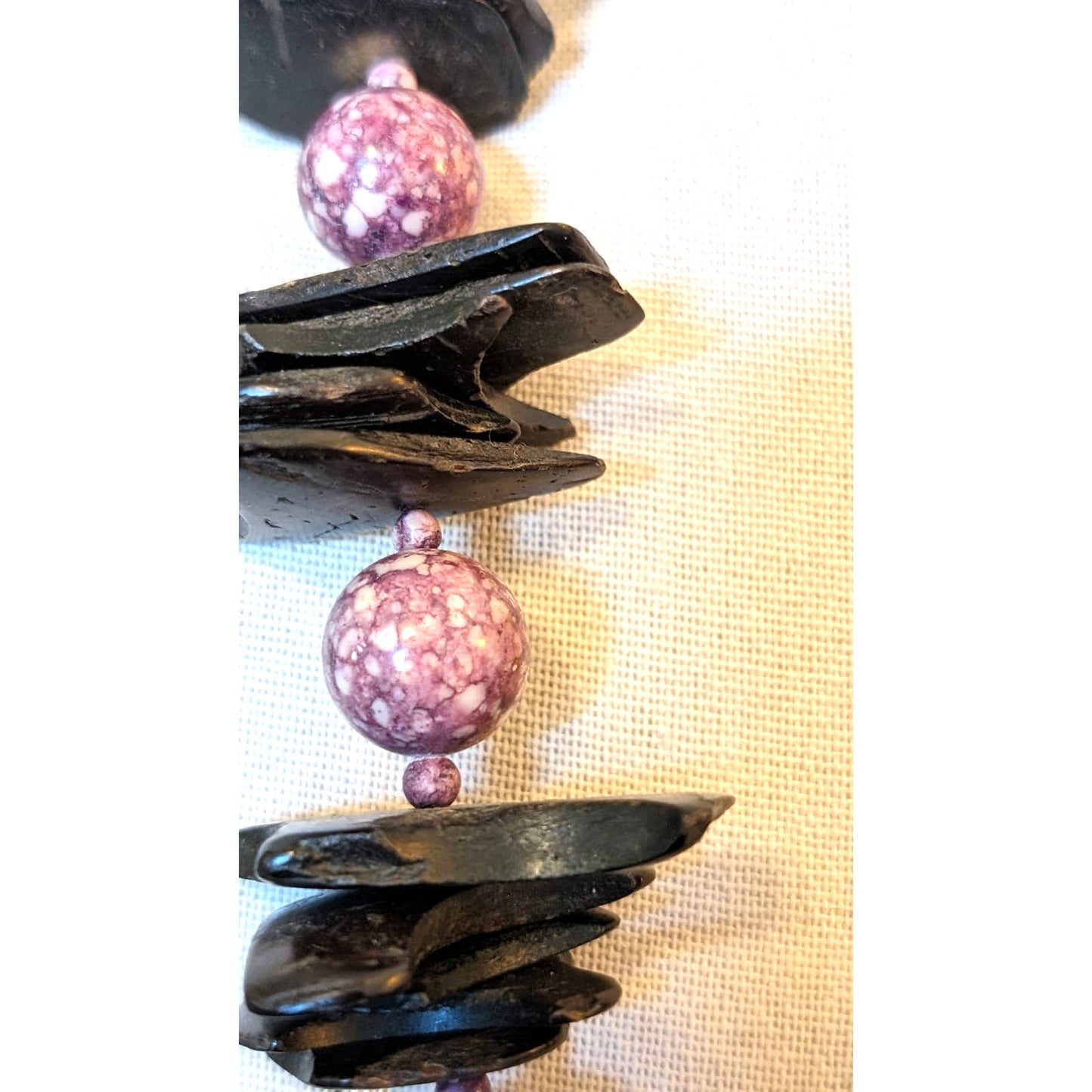 Mottled Purple Stone/Glass Large Chip Necklace