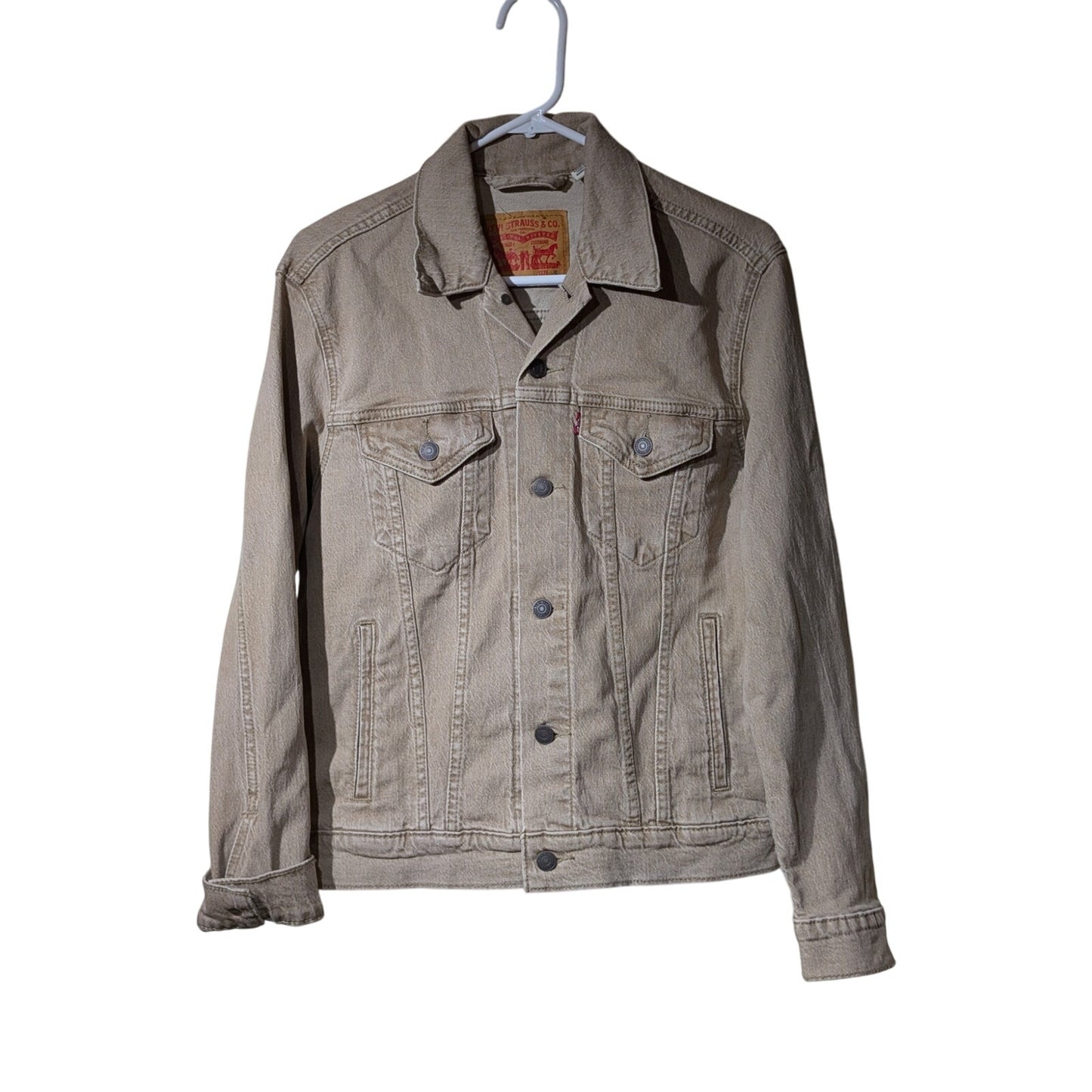 Tan/Lt Brown Levi Strauss Denim Embellished 'Nobody Puts Baby' Jacket Sz S