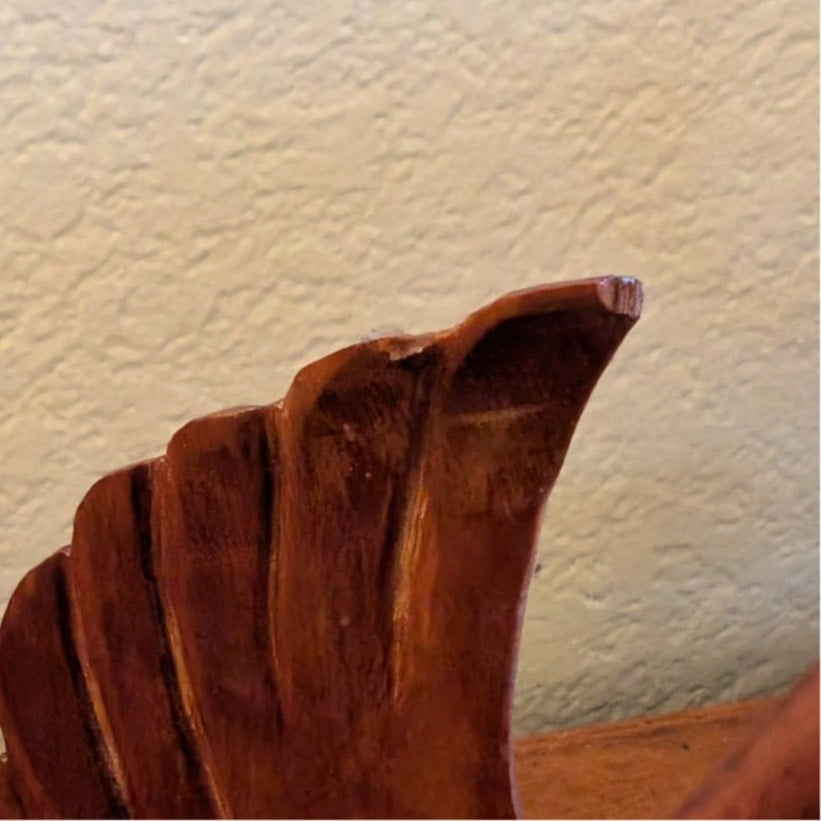 Vintage Signed by Artist Graceful Wood Carved Swan Sculpture