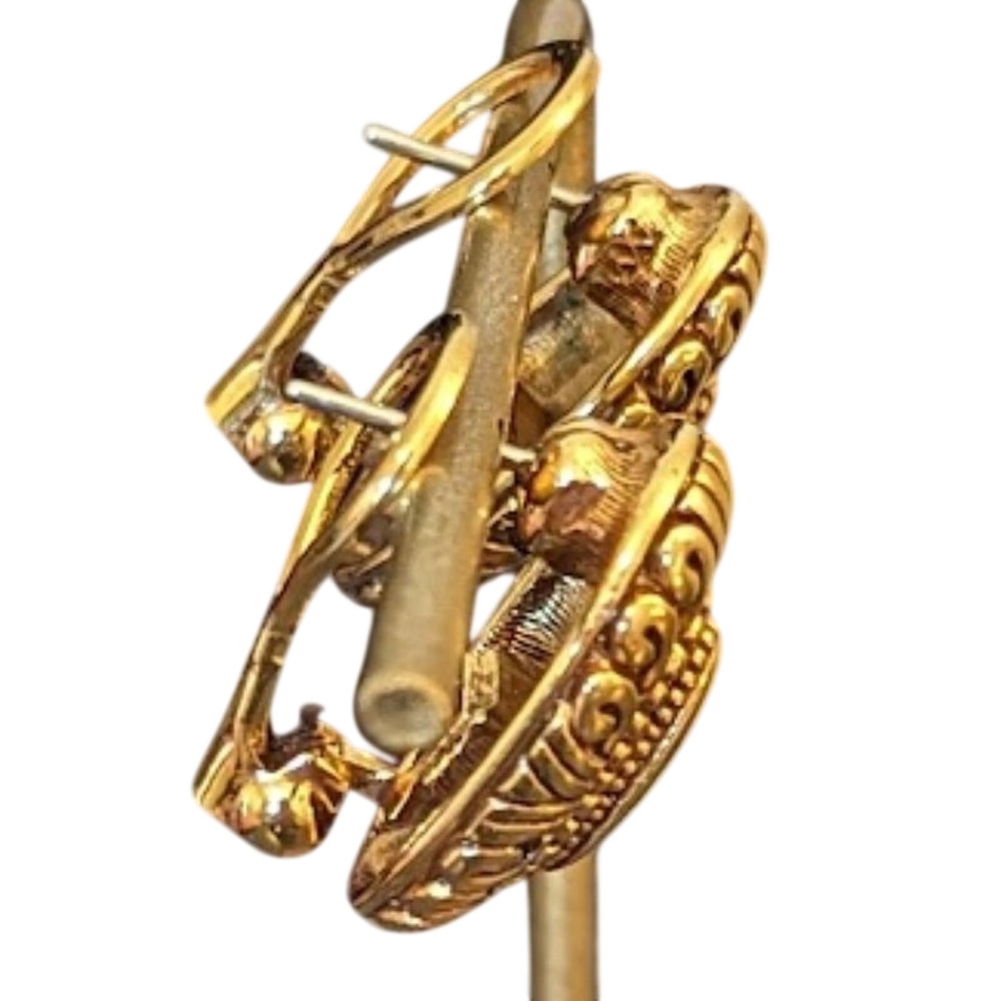 Premier Designs Gold Tone Oval Convertible Drop Post Clip Ons or Flip Up Posts