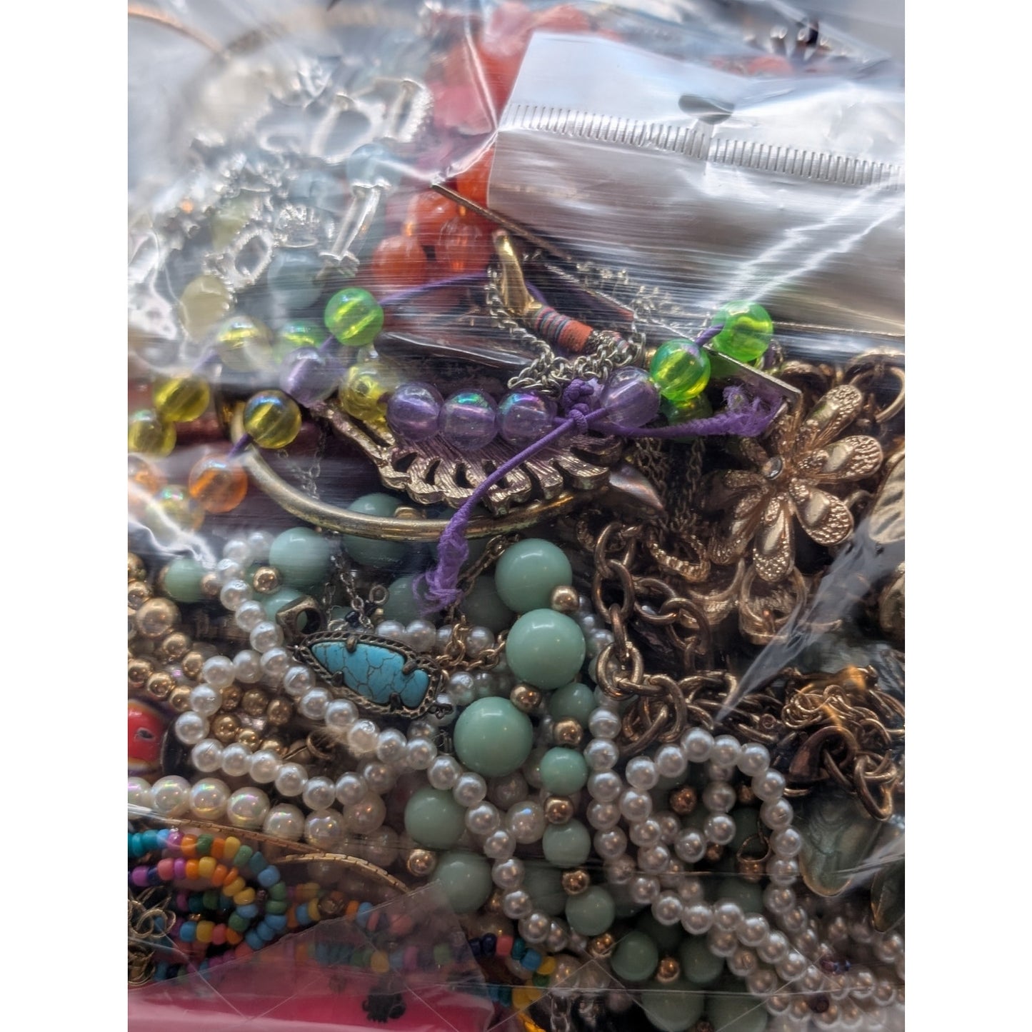 Jewelry Lot Zuri Repurpose Bag Over 4 Pounds Beads & Possible Wearable Pieces