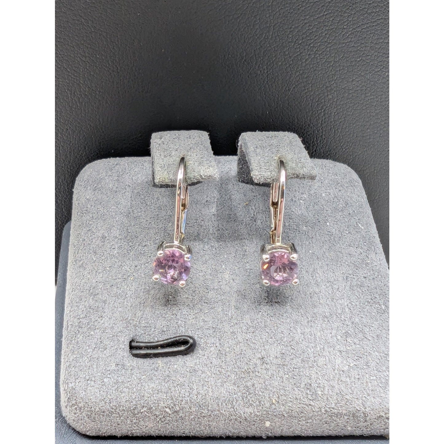 Light Purple Pink 5mm Gemstone 925 Sterling Silver Lever Back Earrings