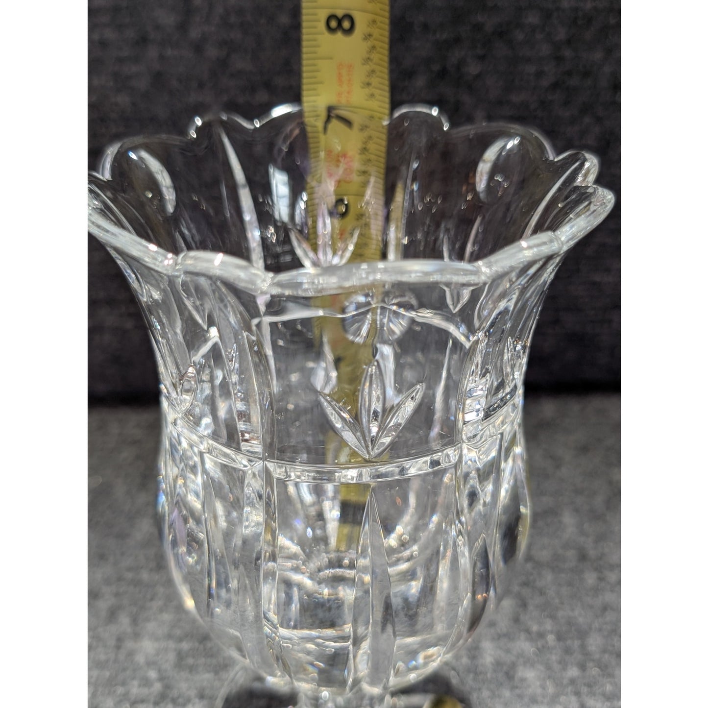 Block Crystal Tulip Garden Hurricane Footed Pedestal Vase