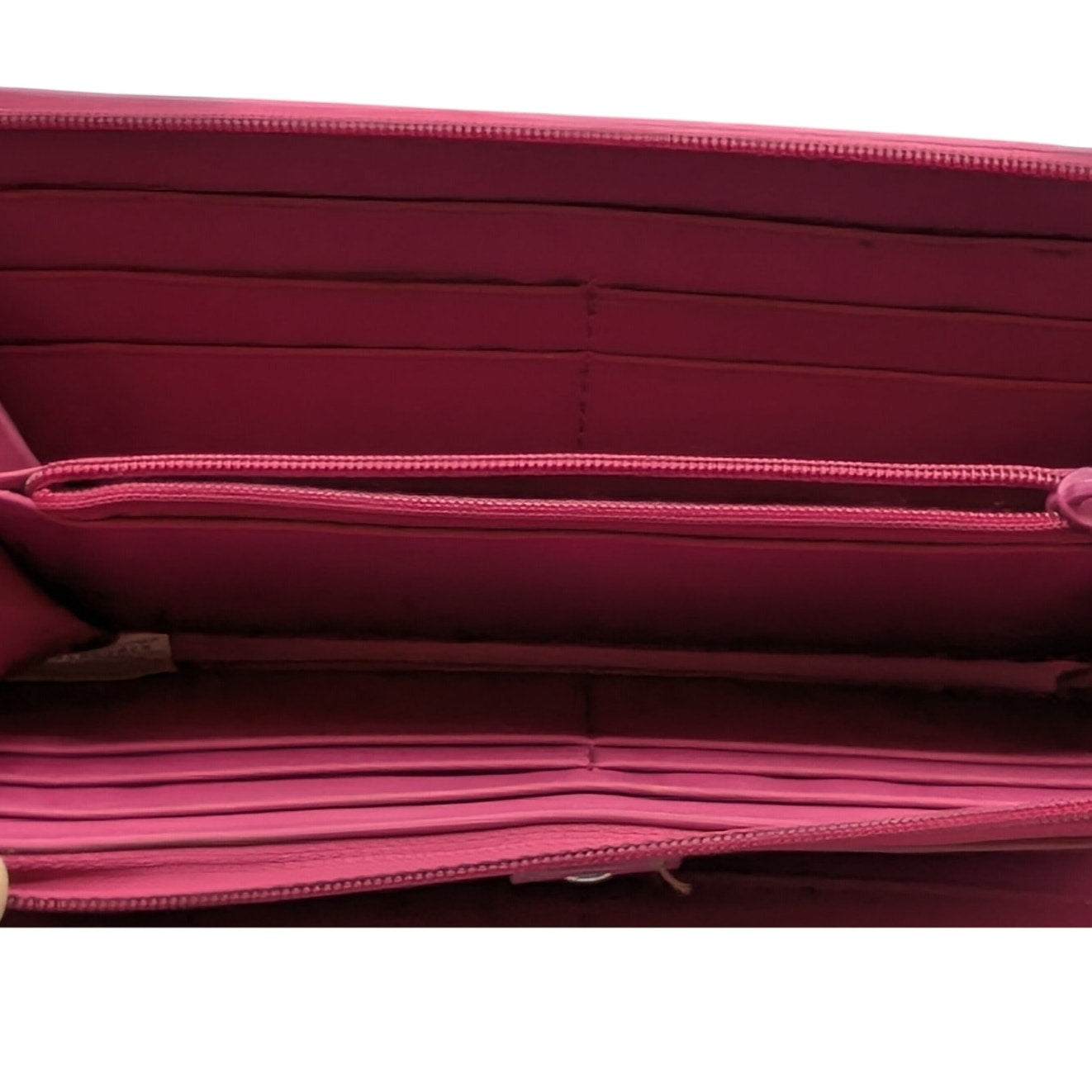 Etienne Aigner Pink Leather Cynthia Style Signature 'A' Organizer Clutch Wallet