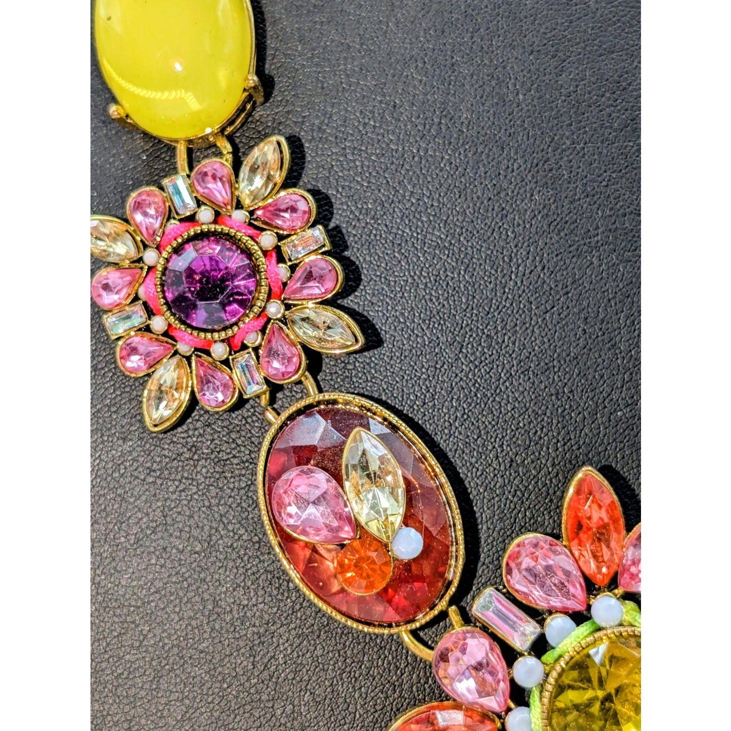 Betsey Johnson St. Barts Carnival Chunky Rhinestone Statement Boho Necklace